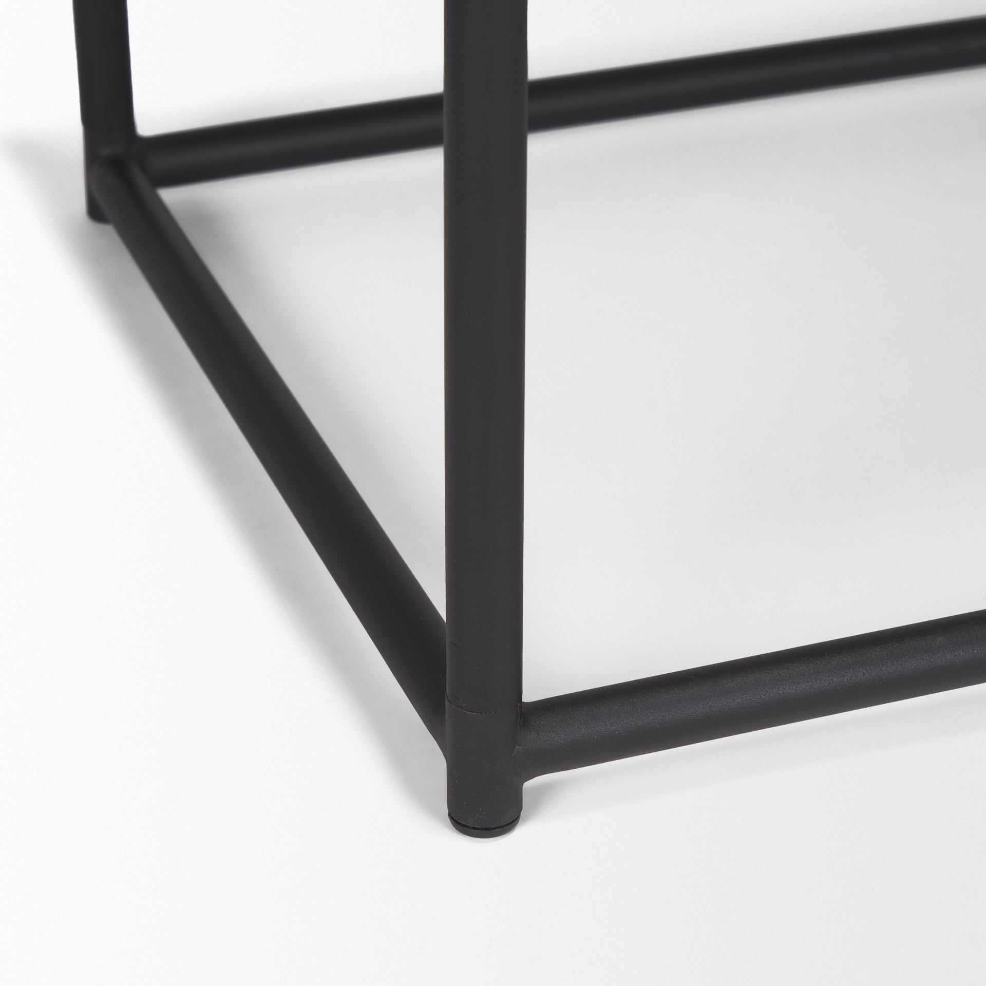 Taniel Wood Stool Light Brown Metal | Black Metal - ottoman-and-poufs