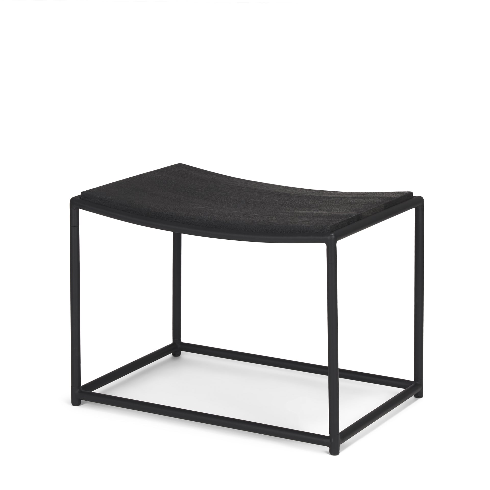 Taniel Wood Stool Black Wood | Black Metal - ottoman-and-poufs