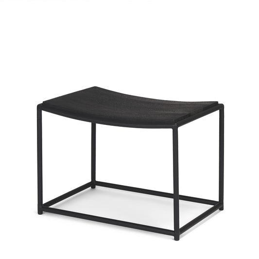 Taniel Wood Stool Black Wood | Black Metal - ottoman-and-poufs