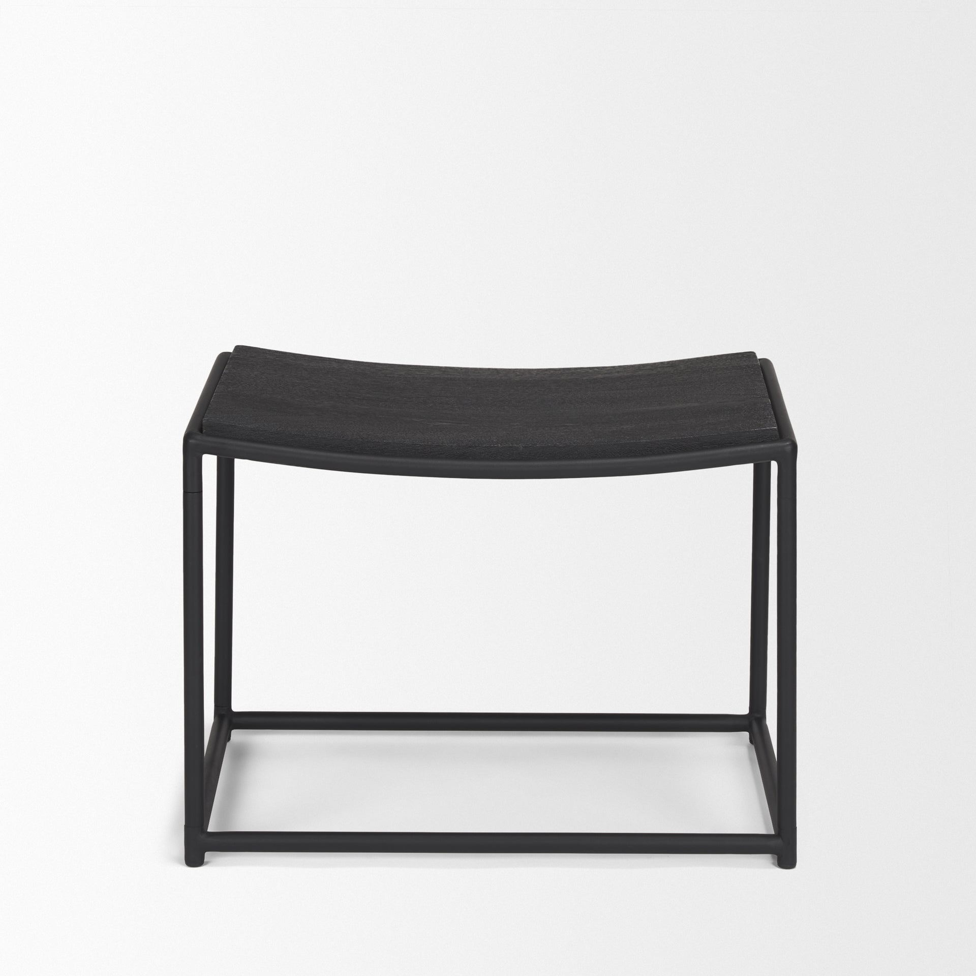 Taniel Wood Stool Black Wood | Black Metal - ottoman-and-poufs