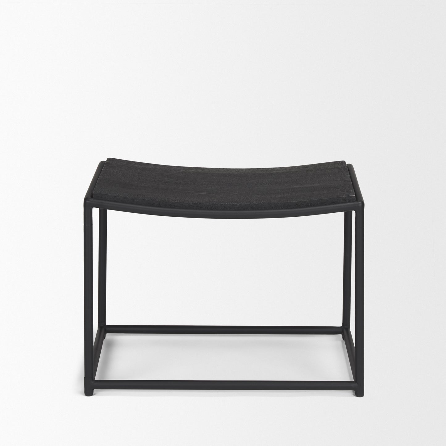 Taniel Textured Black Wood w/ Black Metal Stool