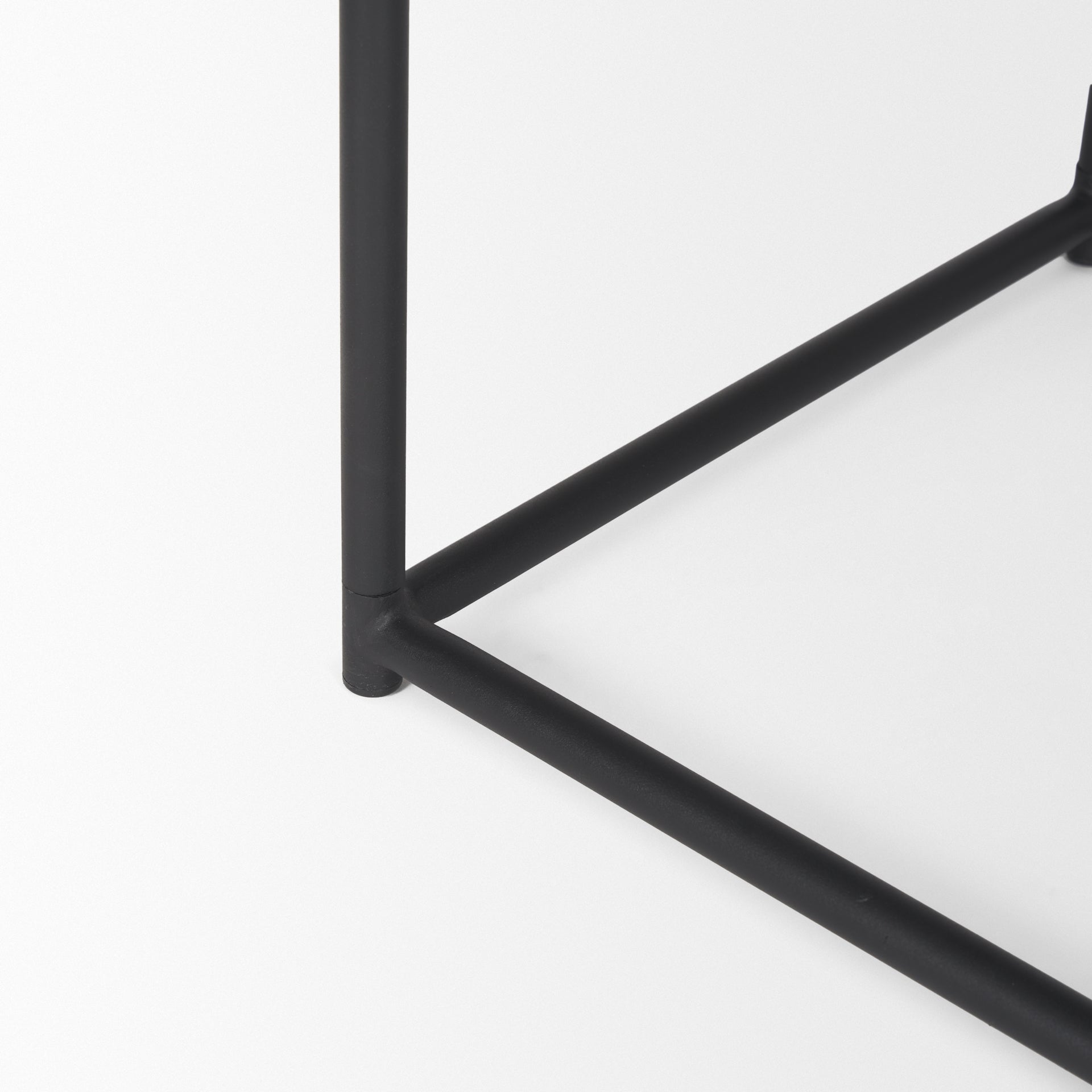 Taniel Textured Black Wood w/ Black Metal Stool