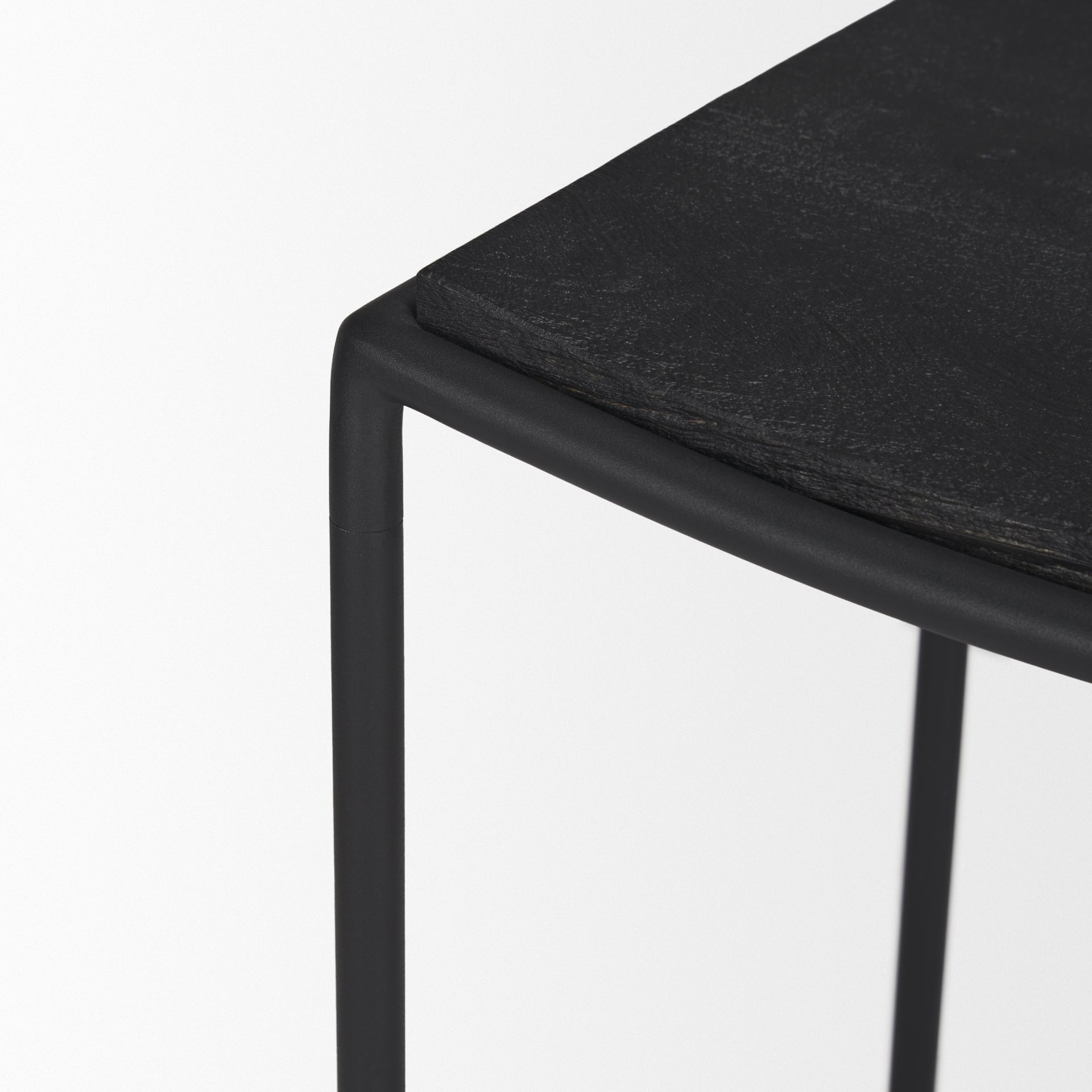 Taniel Wood Seat Bar Counter Stool Black Wood | Black Metal - bar-stools