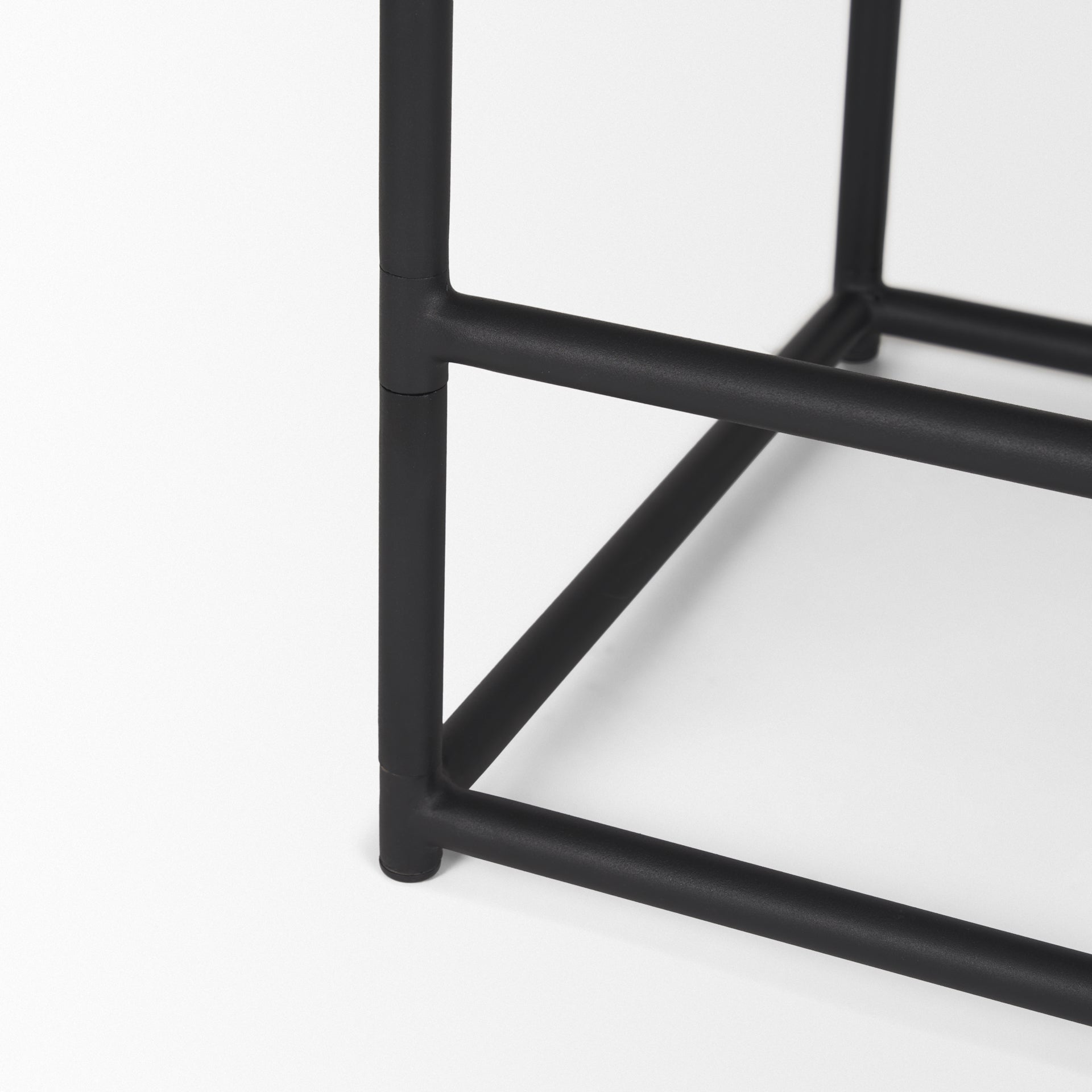 Taniel Leather Seat Bar Counter Stool Black Leather | Black Metal - bar-stools