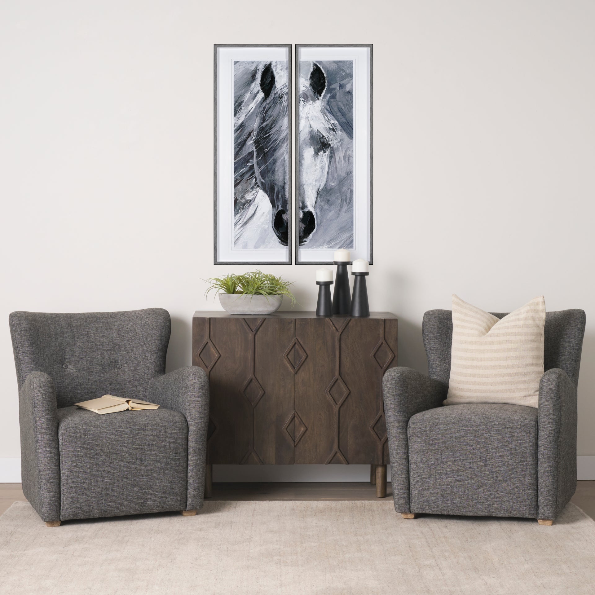 Dunstan Accent Chair Charcoal Fabric - accent-chairs