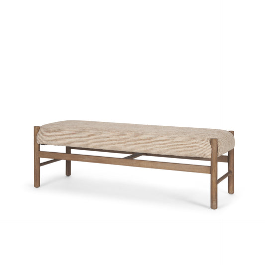 Tadi Bench Medium Brown Wood | Cotton Fabric - benches