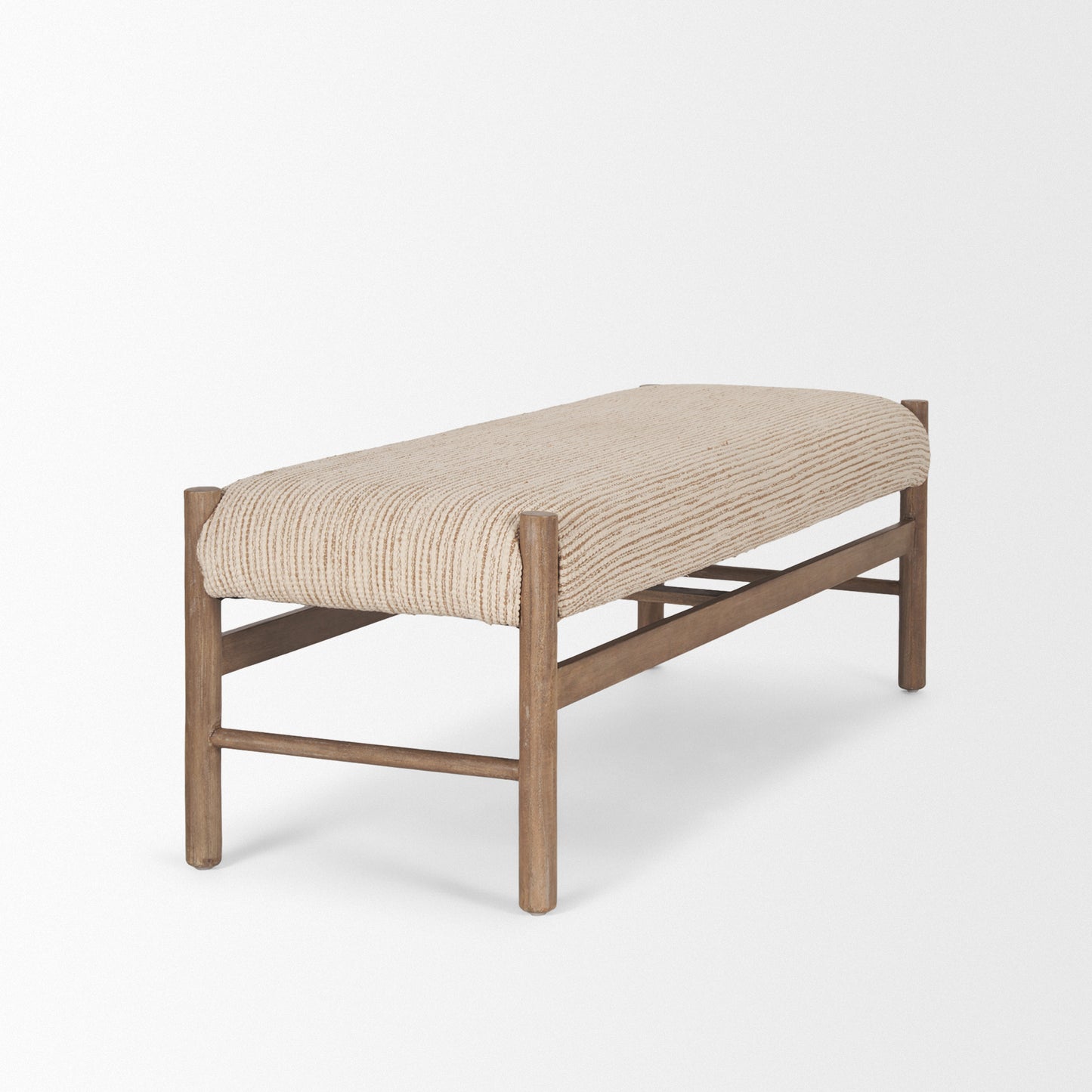 Tadi Bench Medium Brown Wood | Cotton Fabric - benches