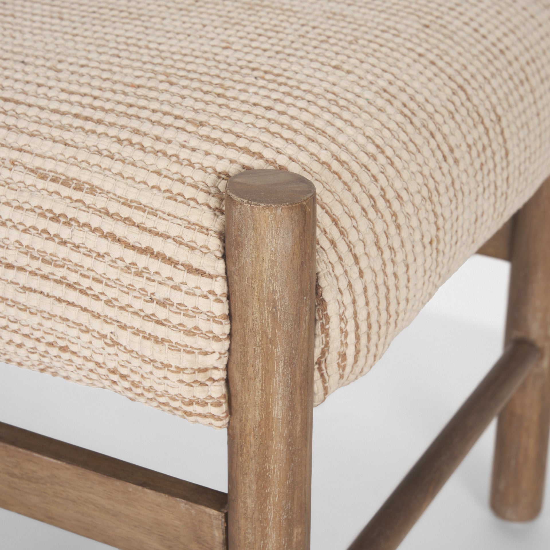 Tadi Bench Medium Brown Wood | Cotton Fabric - benches