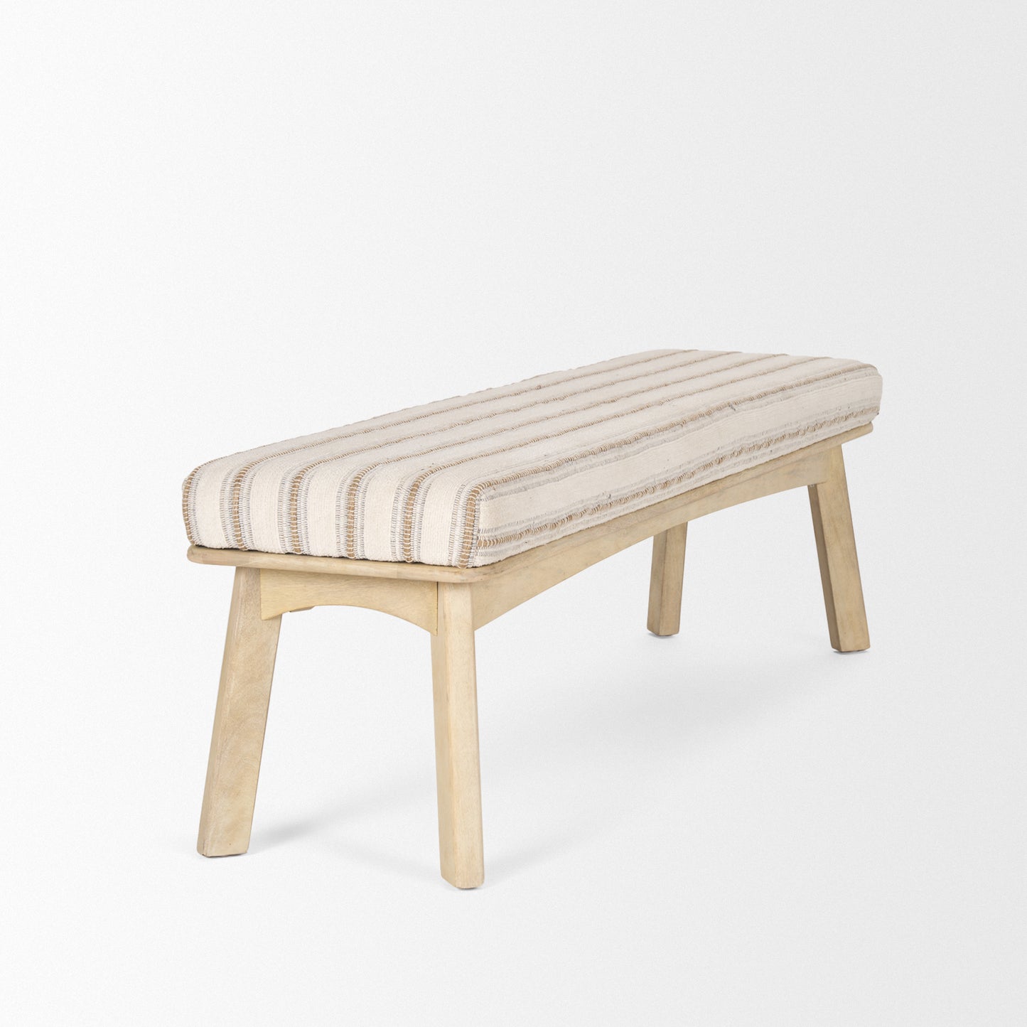 Taimo Bench White Washed Wood | Fabric Blend - benches