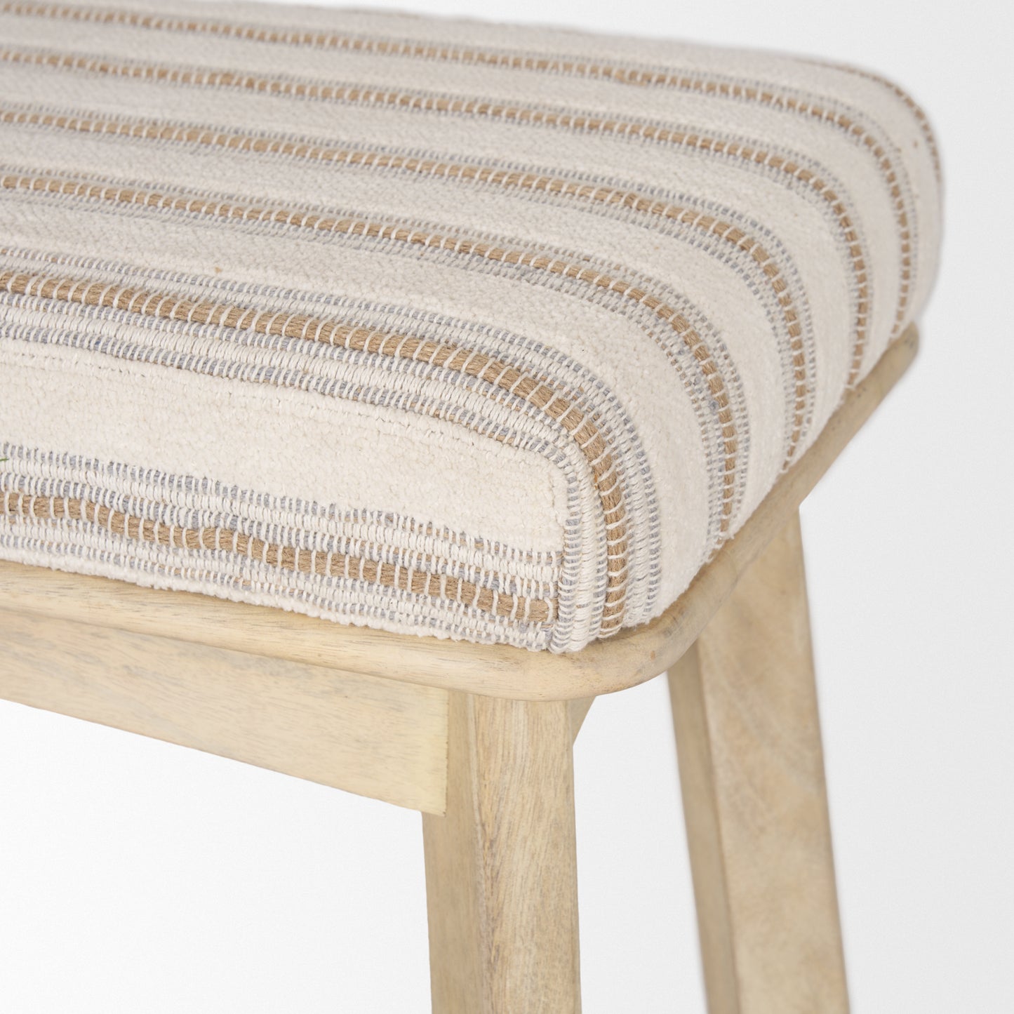 Taimo Bench White Washed Wood | Fabric Blend - benches