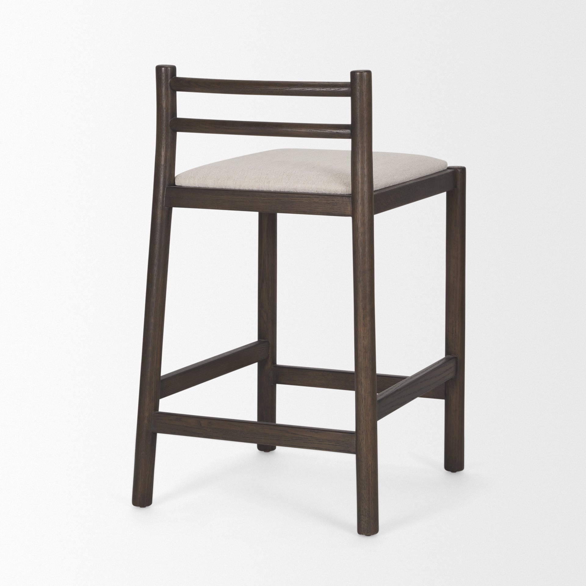 Sam Counter Stool Dark Brown Wood | Cream Fabric - bar-stools