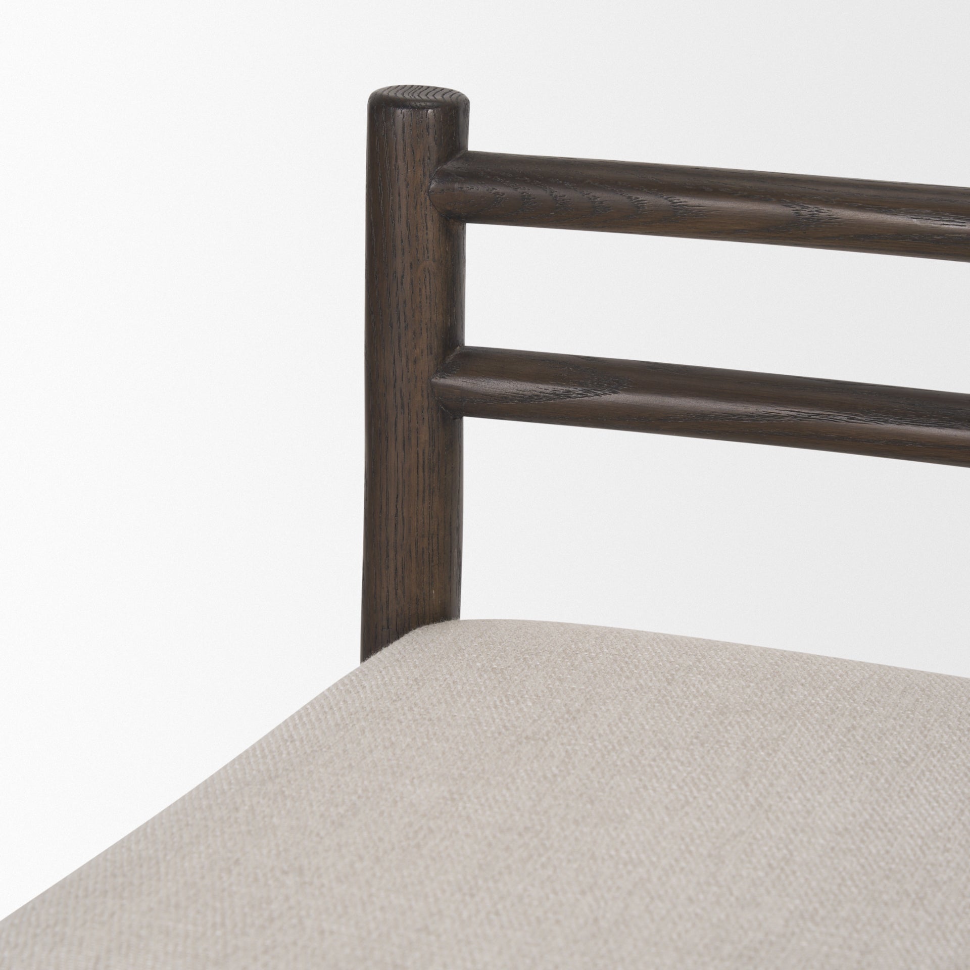 Sam Dark Brown Wood w/ Cream Fabric Counter Stool