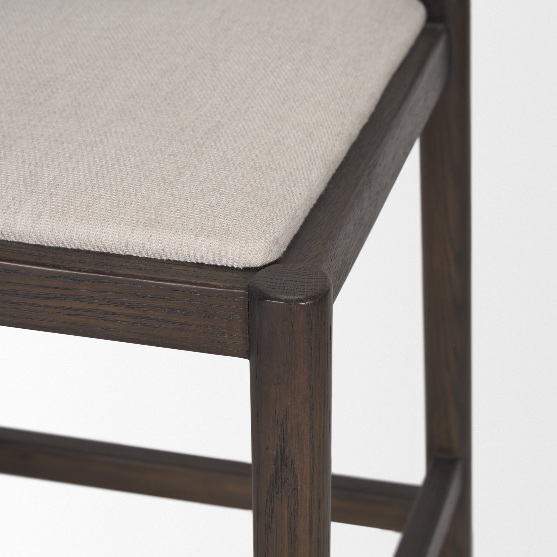 Sam Counter Stool Dark Brown Wood | Cream Fabric - bar-stools