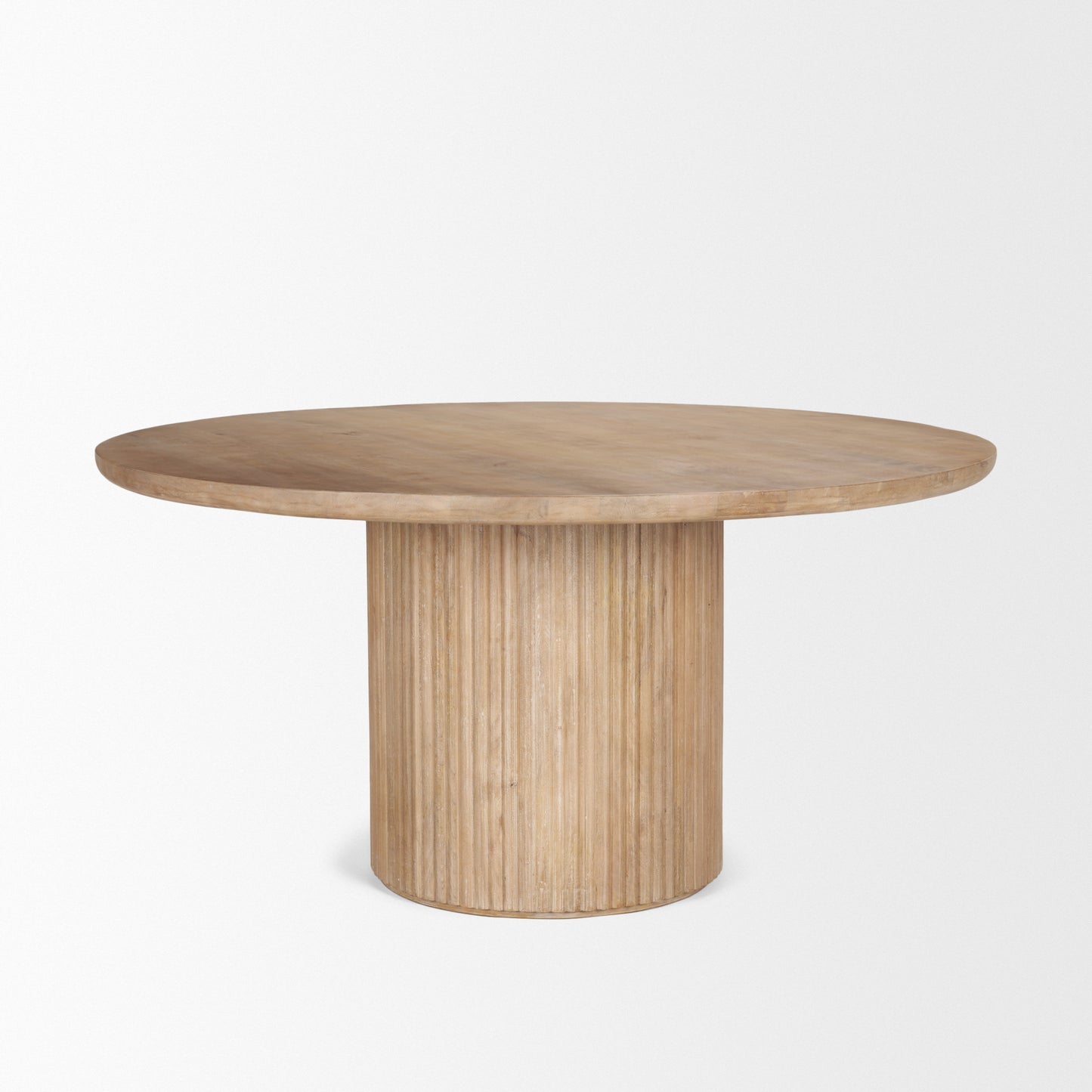 Terra Round Dining Table Light Brown Wood - dining-table