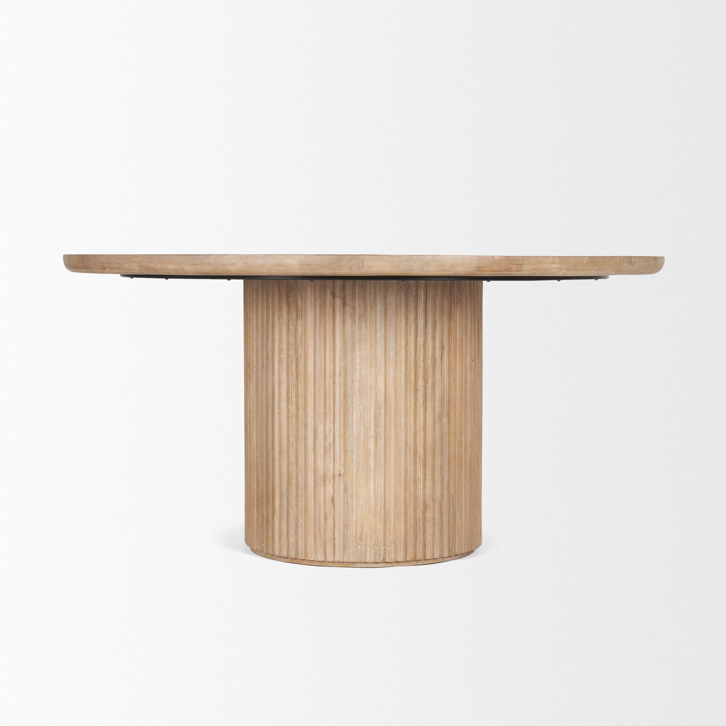 Terra Round Dining Table Light Brown Wood - dining-table