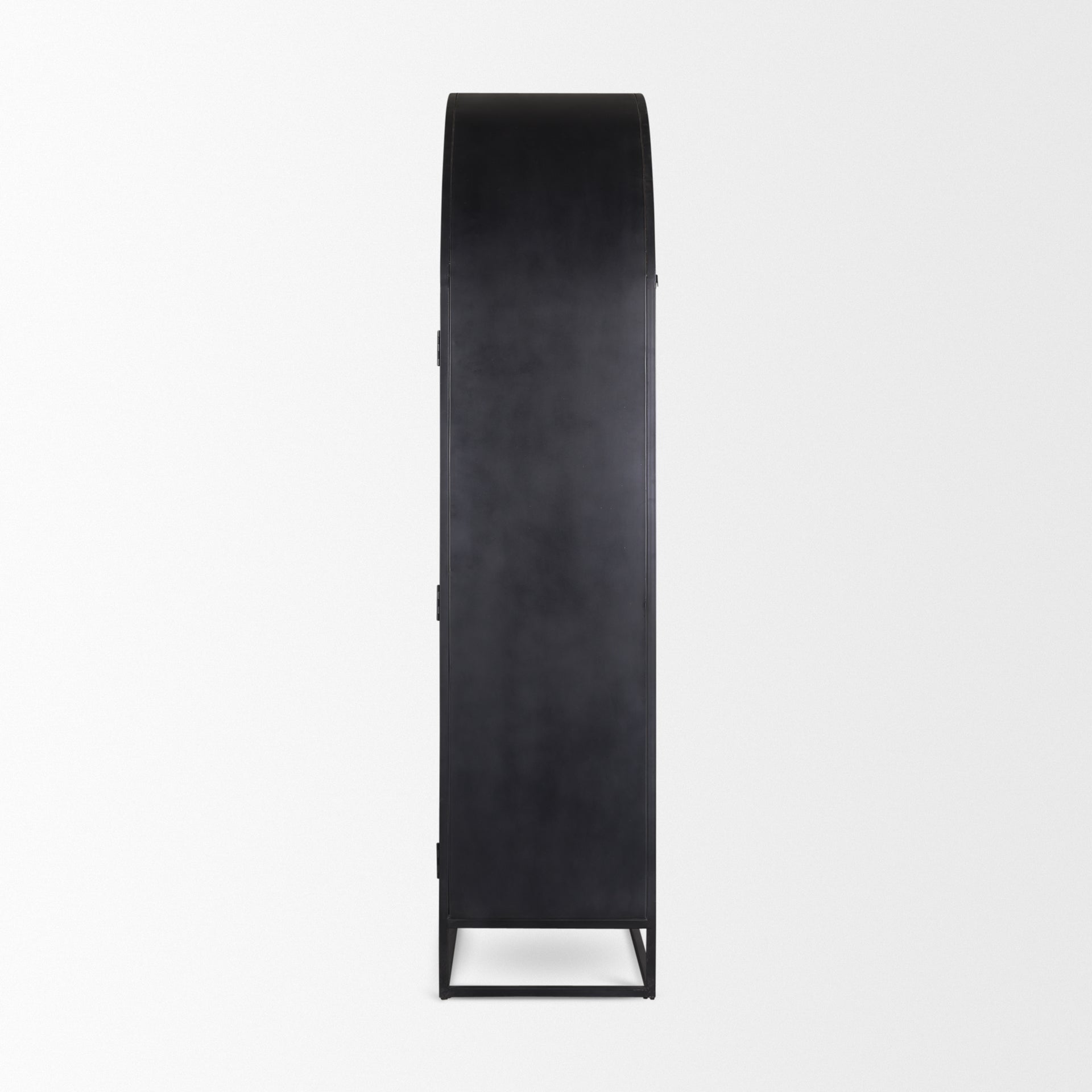 Sloan 80.5H Black Wood W/Black Metal Frame Arched Cabinet