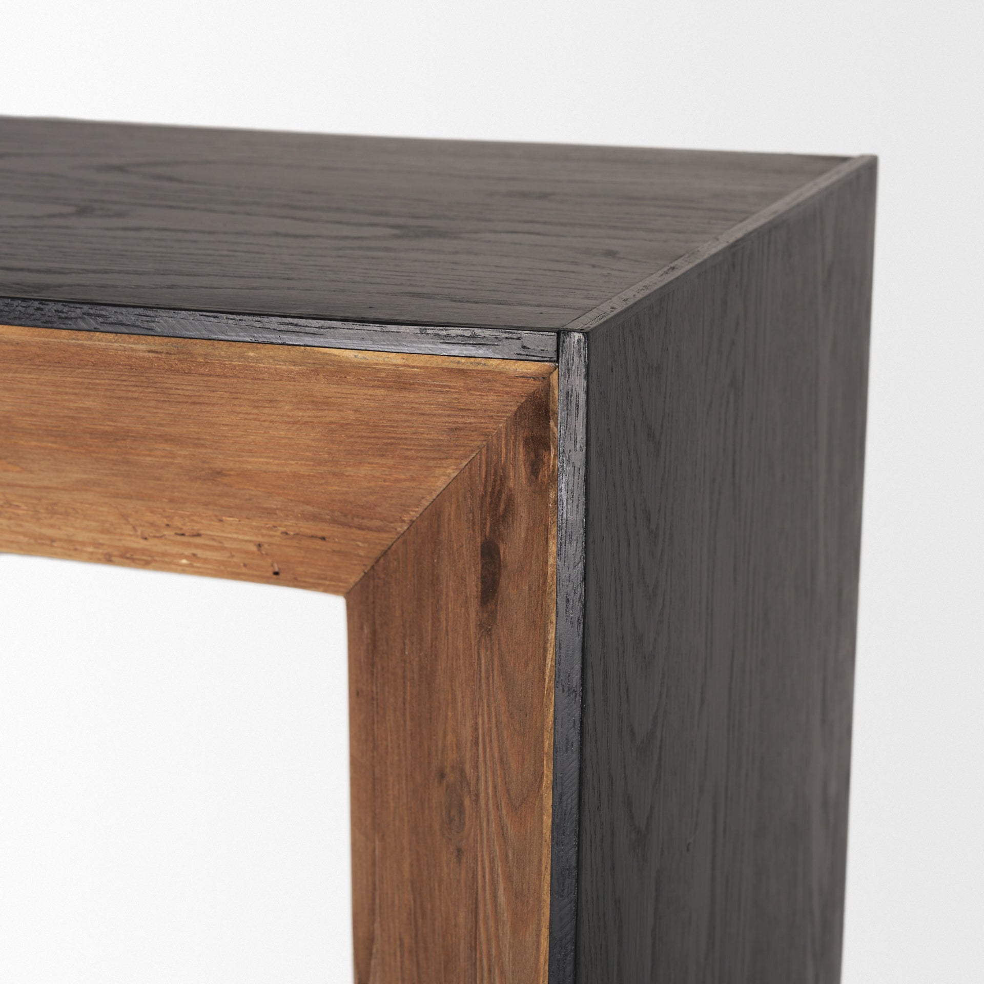 Tabor Natural Wood w/ Black Oak Frame Bookcase