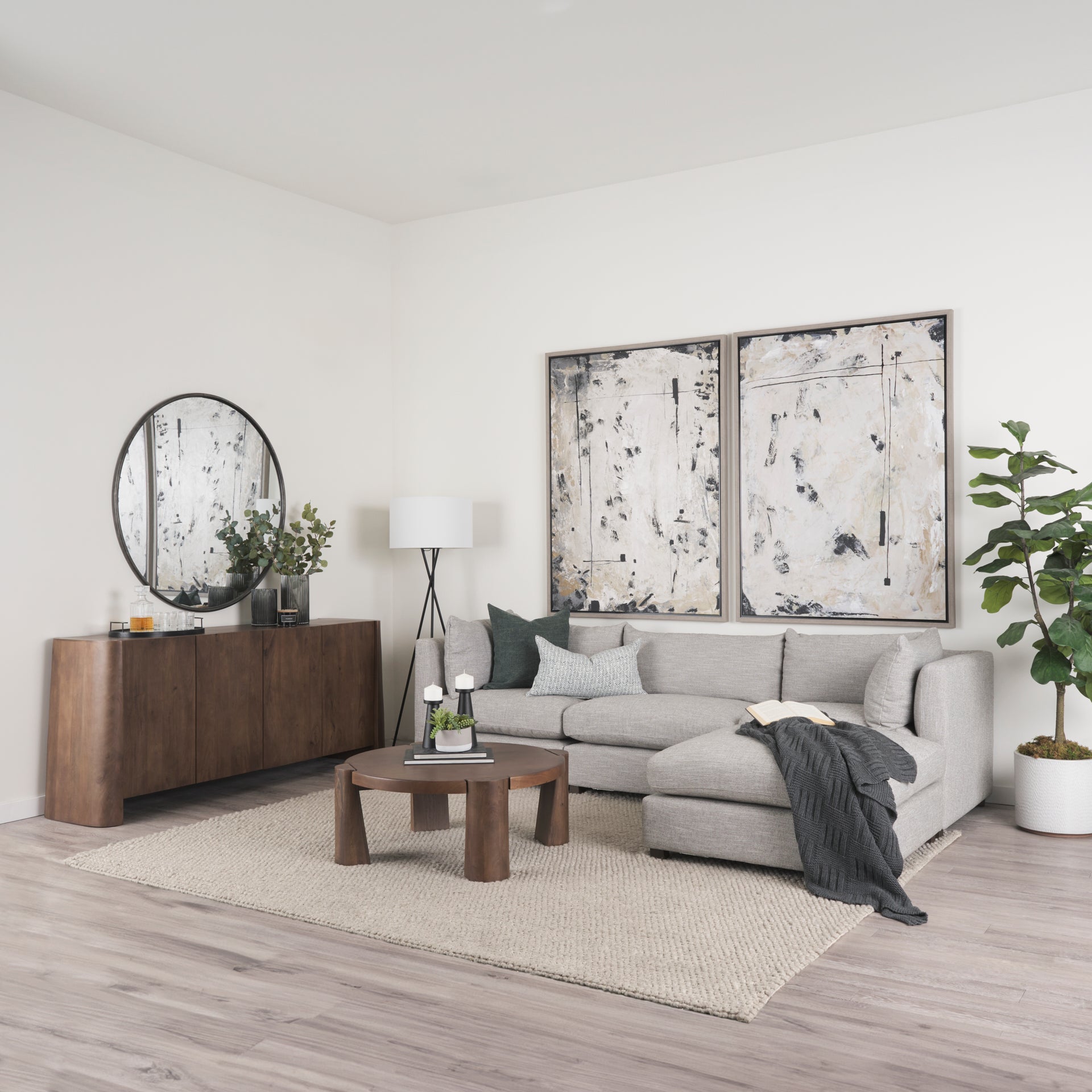 Tammar Brown Wood 4-Door Sideboard