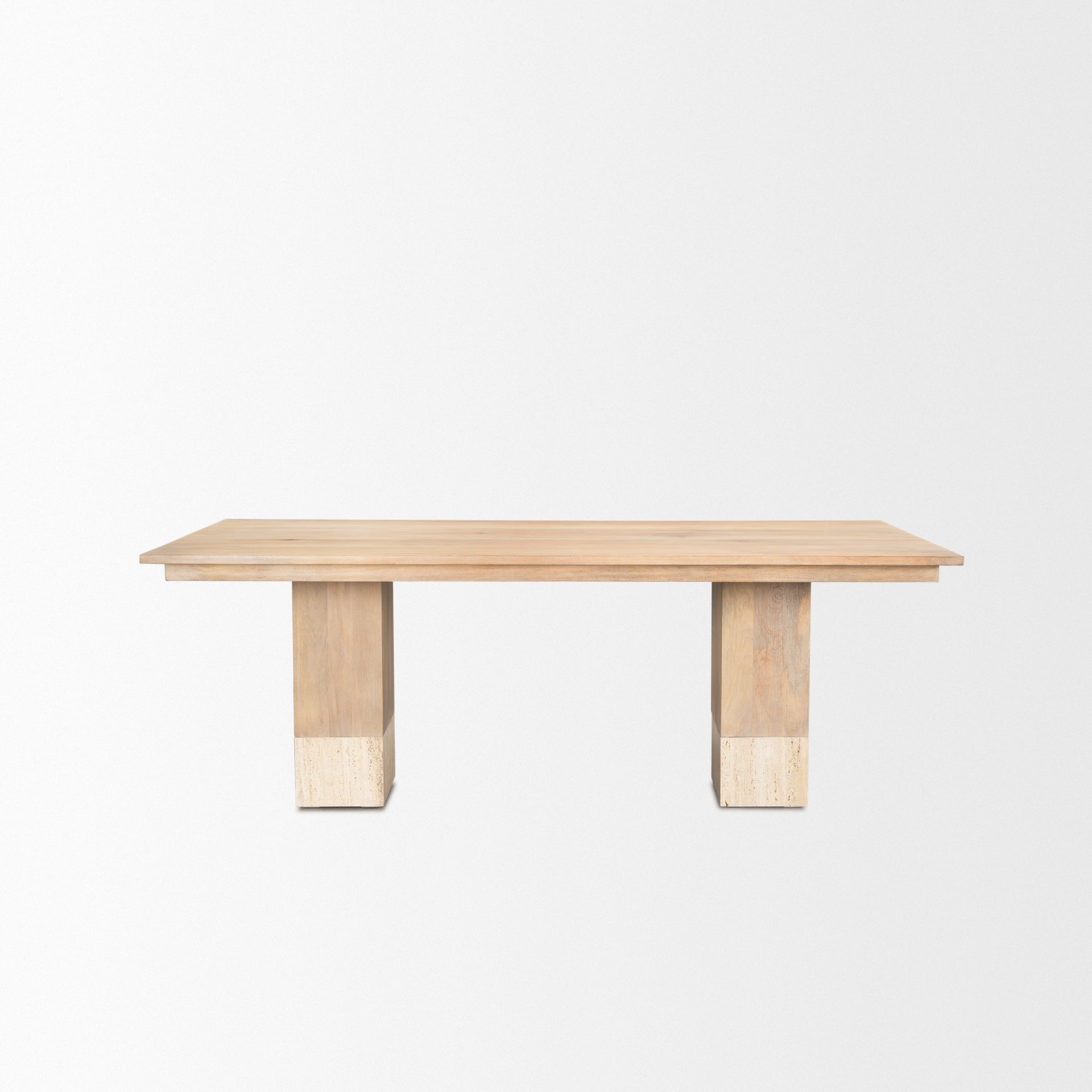 Shivon Dining Table Mango Wood | Travertine | 84’’ - dining-table