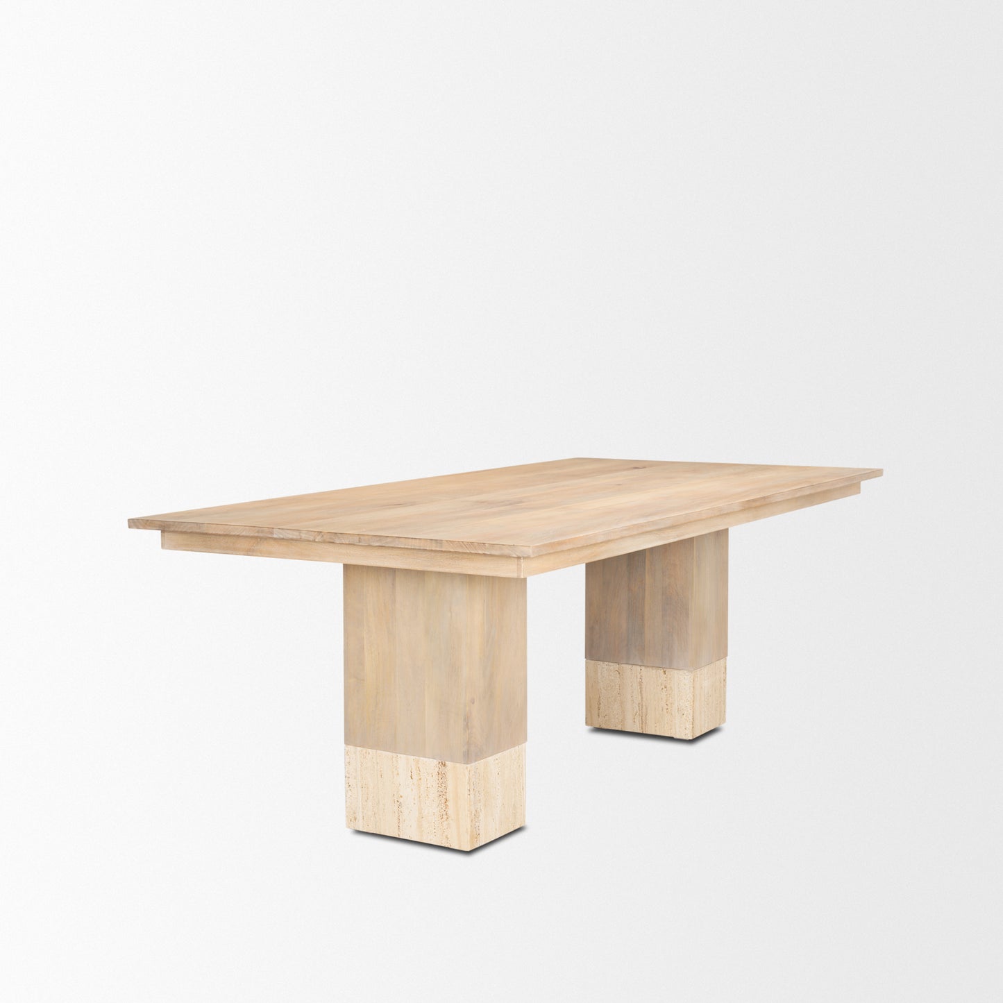 Shivon Dining Table Mango Wood | Travertine | 84"