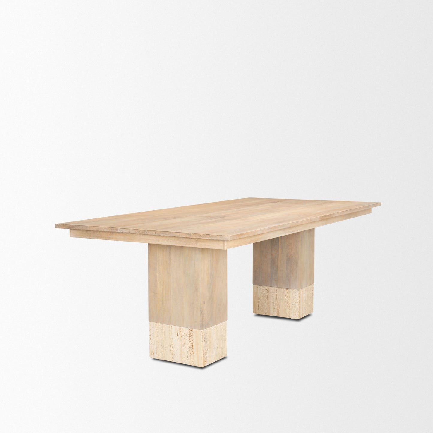 Shivon Dining Table Mango Wood | Travertine | 84’’ - dining-table