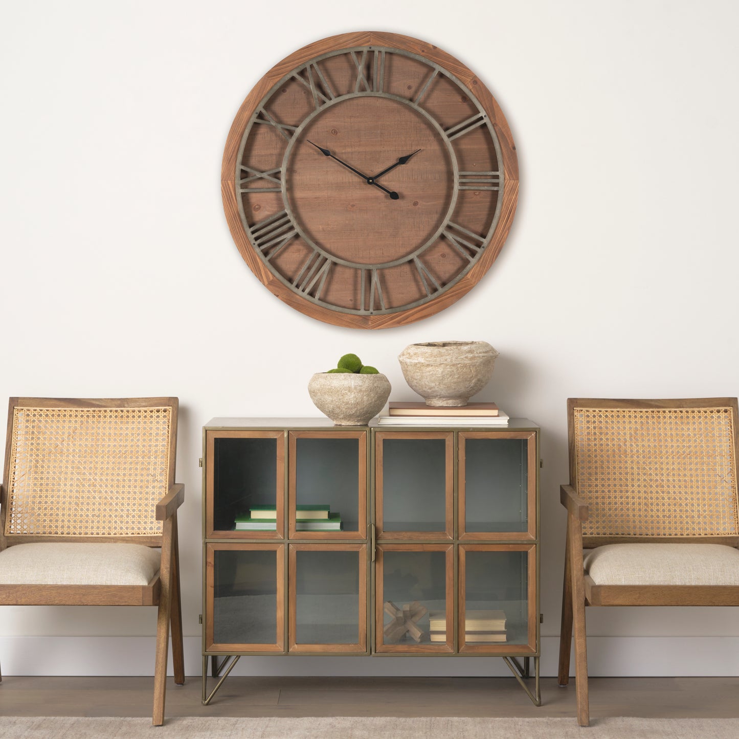 Raul Wall Clock Silver Metal | Wood - wall-clocks