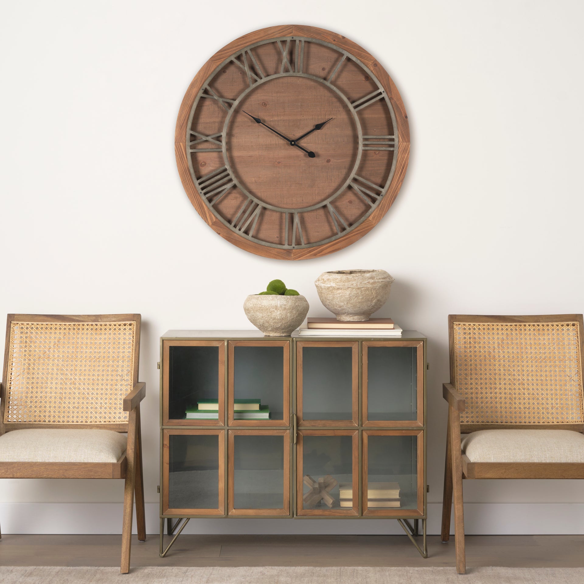 Raul Wall Clock Silver Metal | Wood - wall-clocks