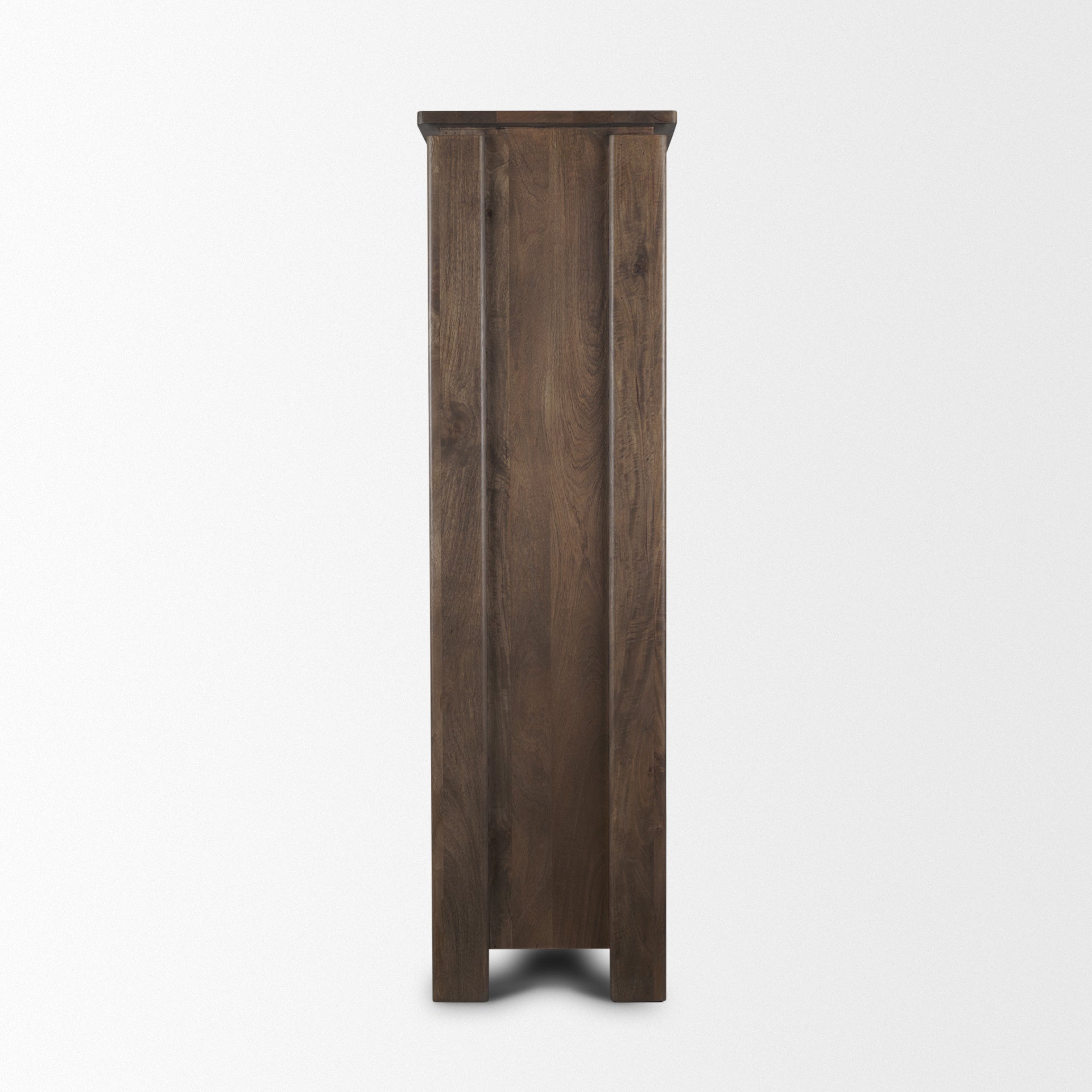 Wallen Solid Dark Brown Wood Curio Cabinet