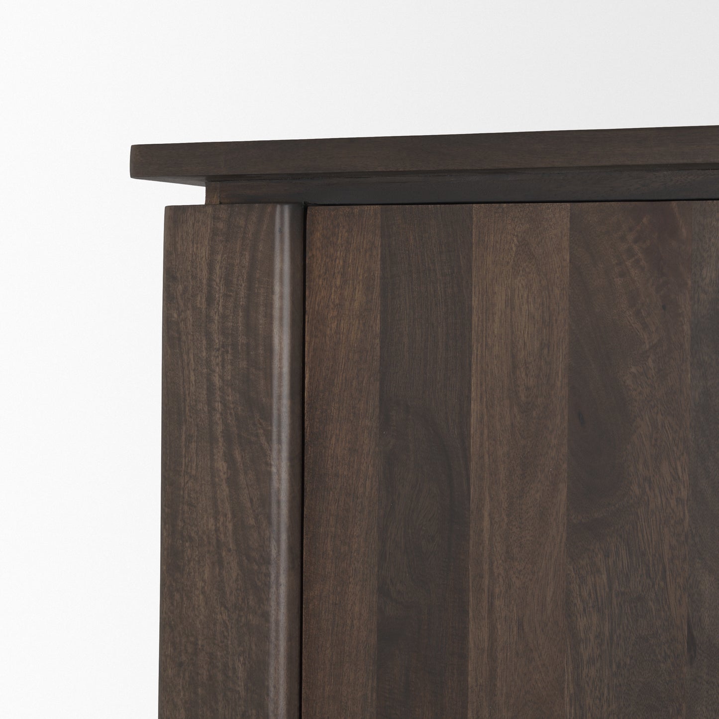 Wallen Solid Dark Brown Wood Curio Cabinet