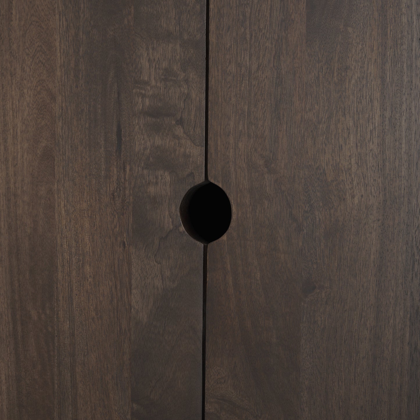 Wallen Solid Dark Brown Wood Curio Cabinet