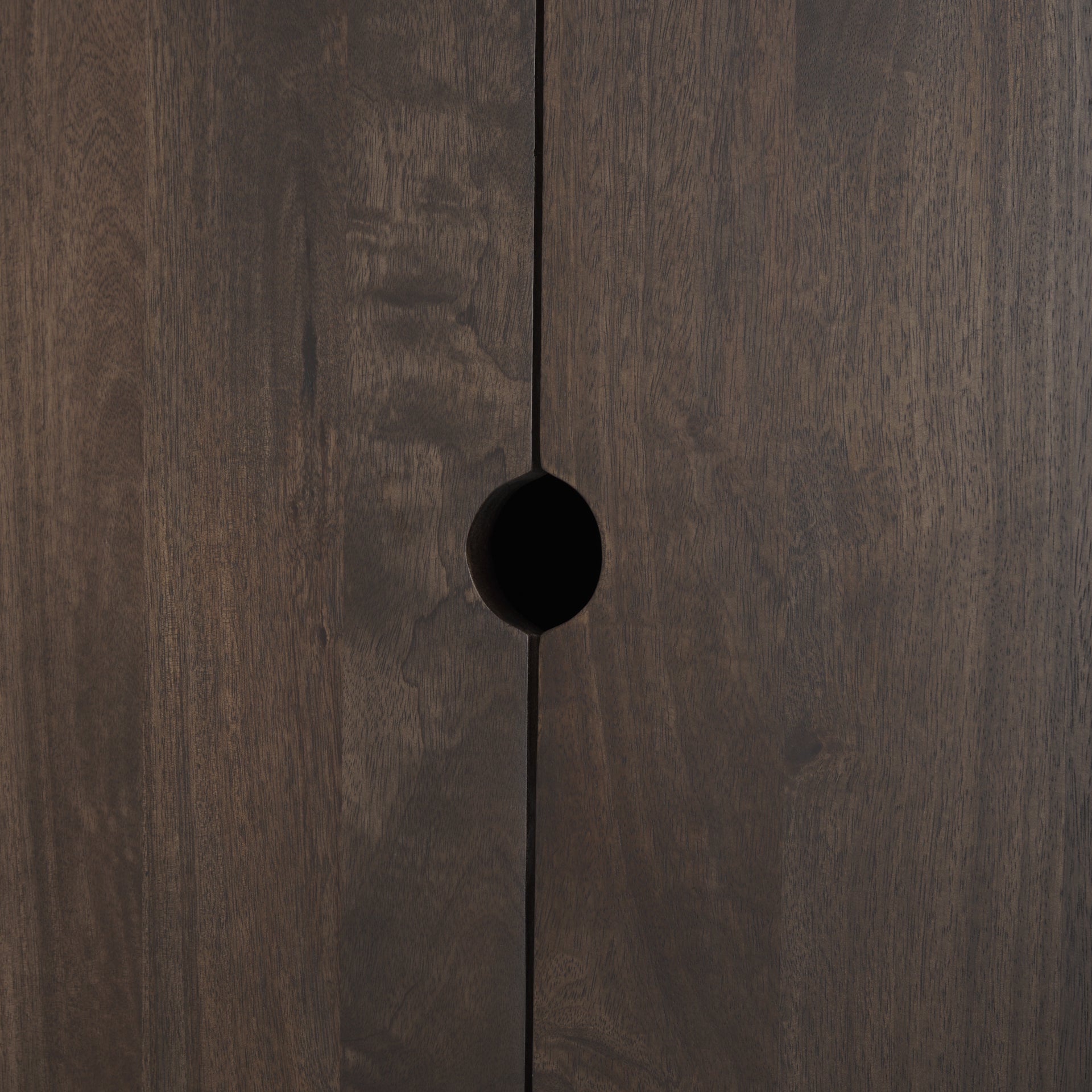 Wallen Solid Dark Brown Wood Curio Cabinet