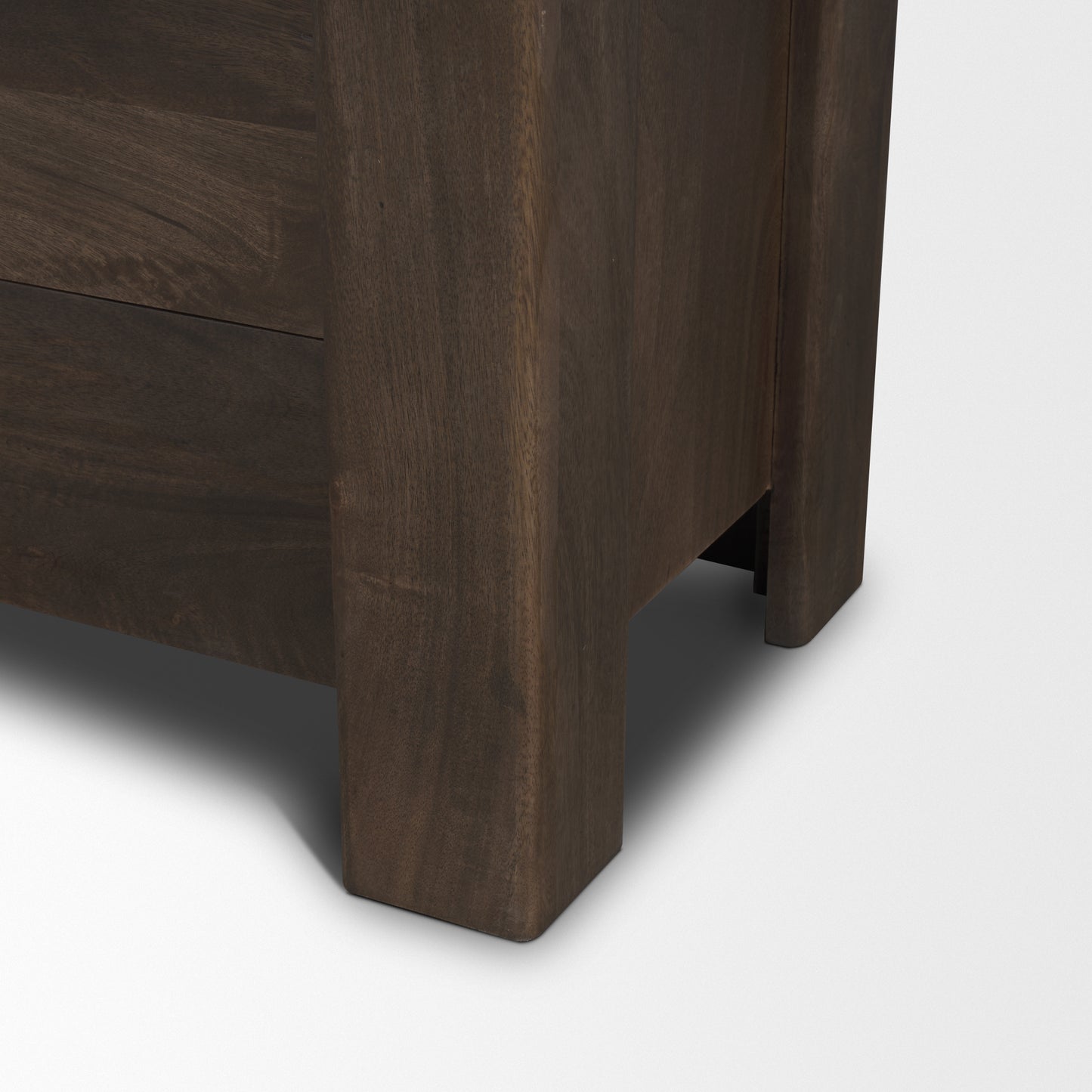 Wallen Solid Dark Brown Wood Curio Cabinet