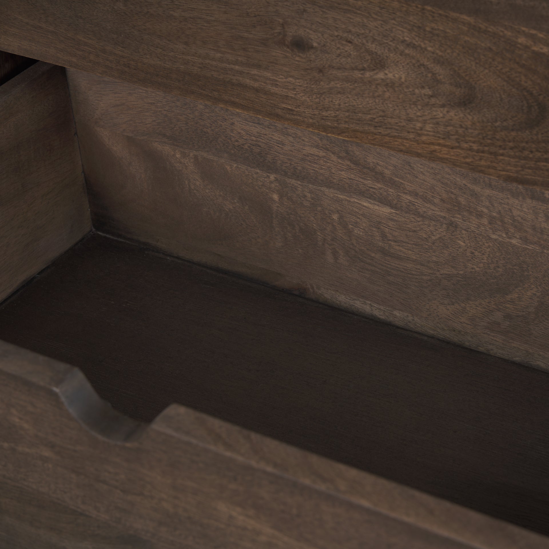 Wallen Solid Dark Brown Wood 3 Drawer Accent Cabinet