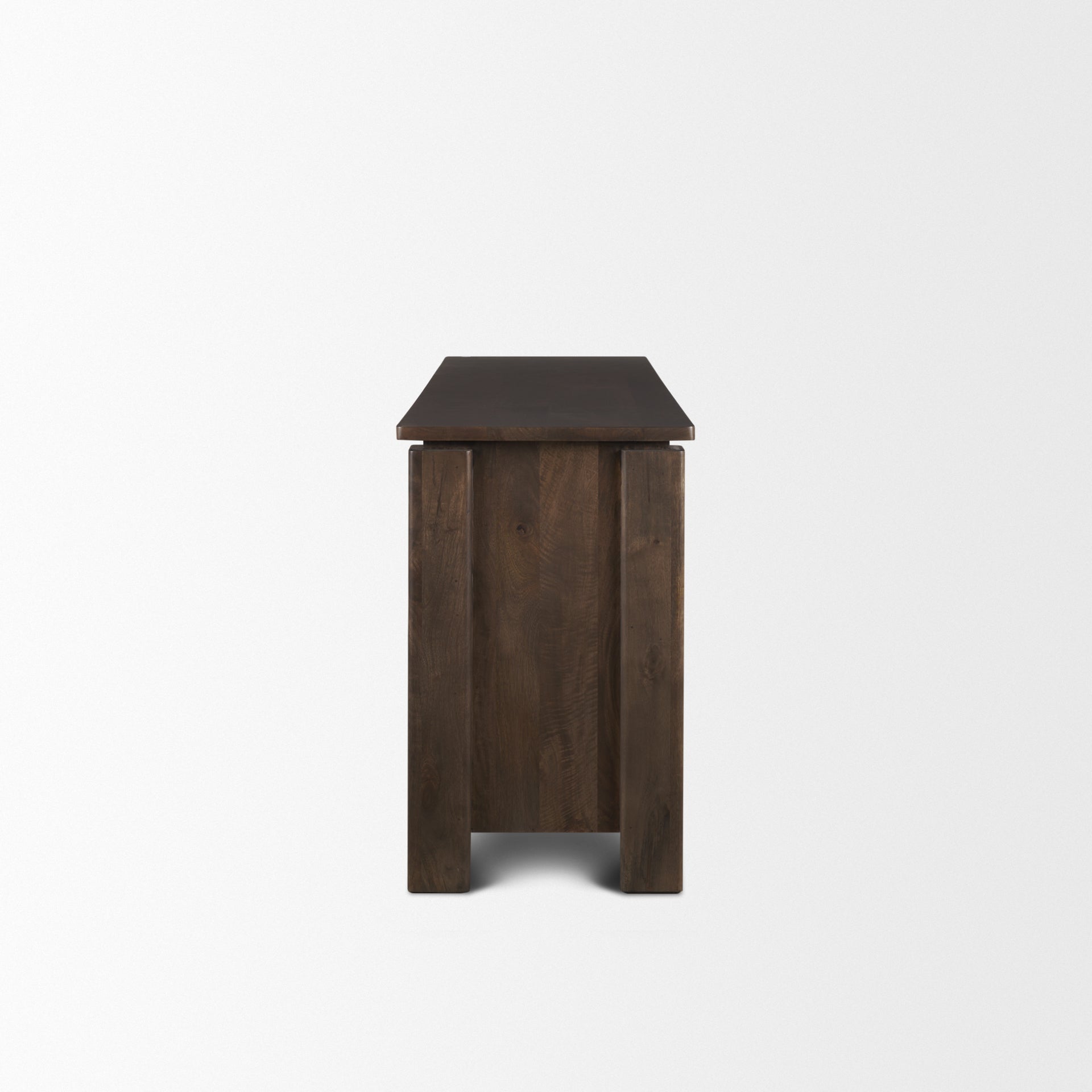 Wallen 2 Door Solid Dark Brown Wood w/ 3 Drawers Sideboard
