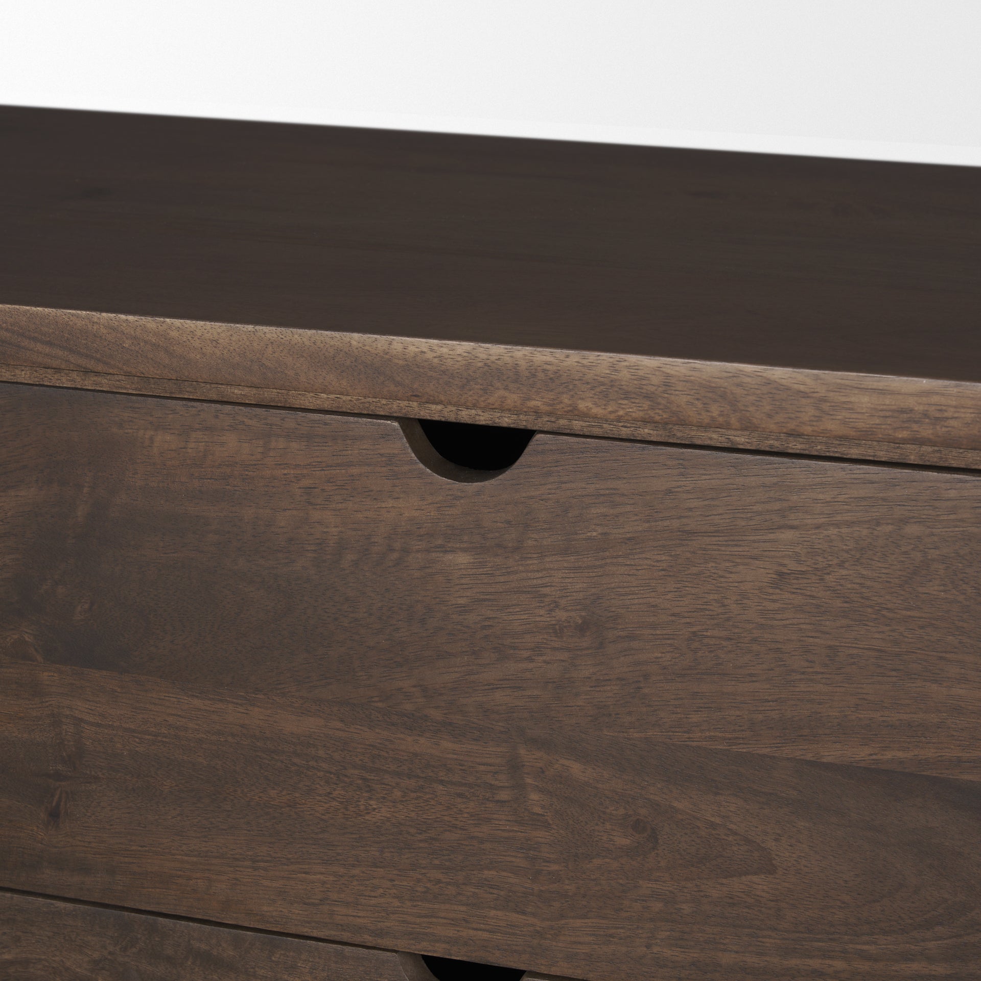 Wallen 2 Door Solid Dark Brown Wood w/ 3 Drawers Sideboard