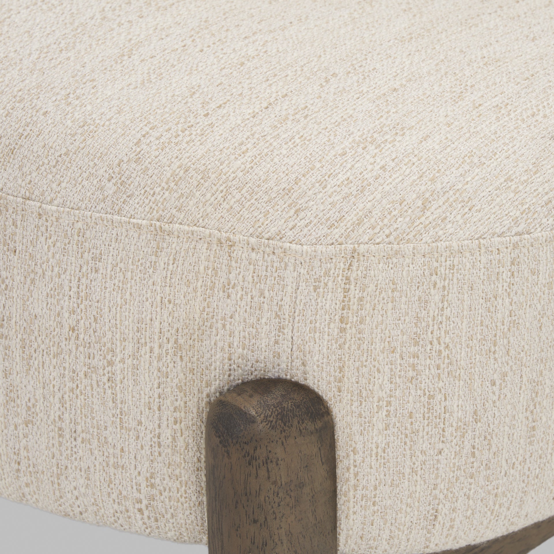 Vyra Upholstered Accent Chair Dark Brown Wood | Cream Fabric - accent-chairs