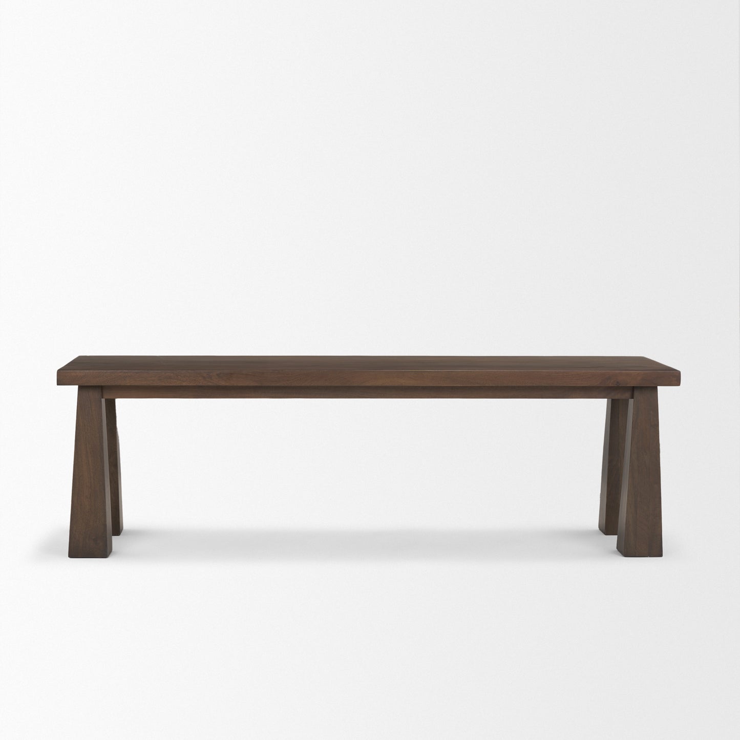 Wolcott Rectangular Dark Brown Solid Wood Bench