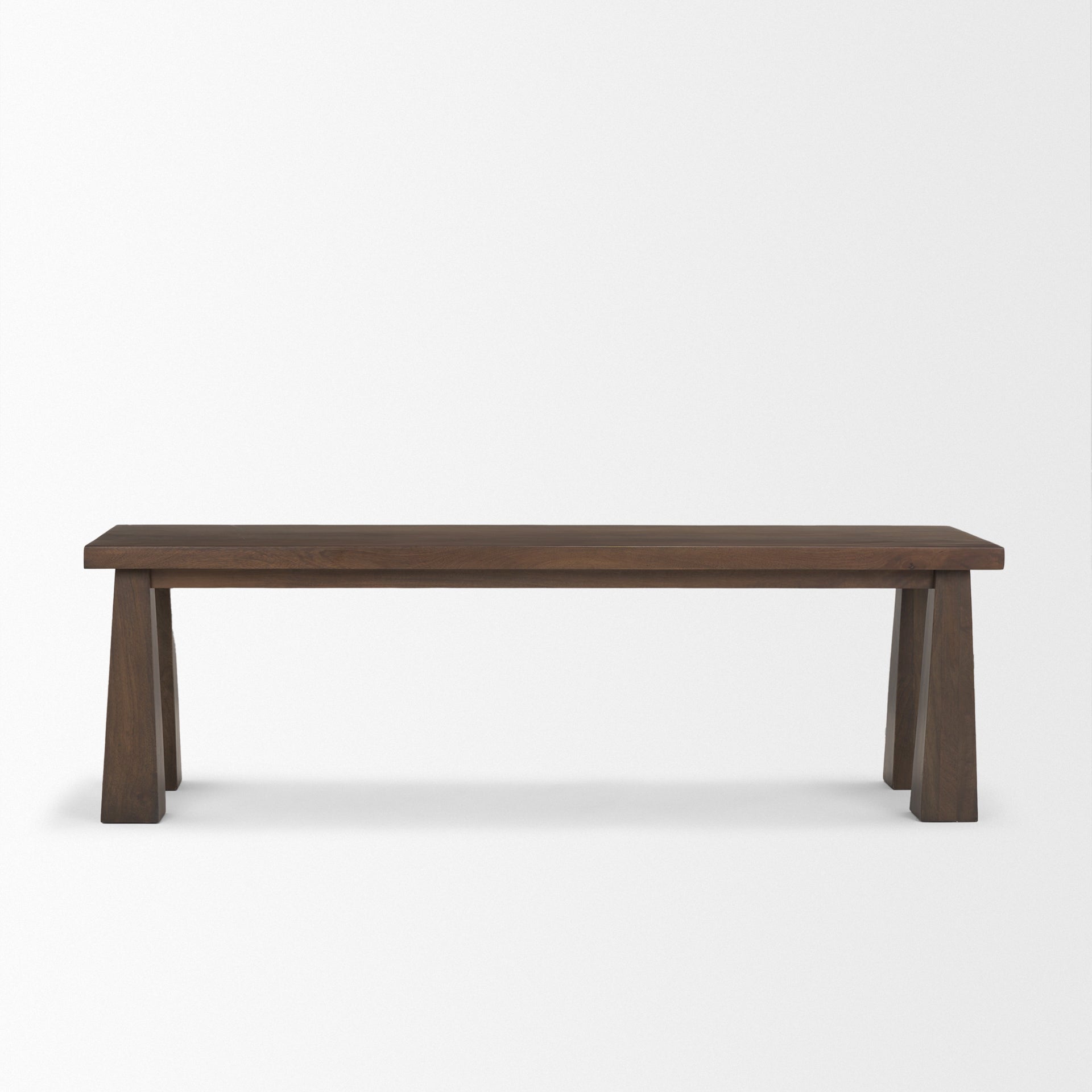 Wolcott Rectangular Dark Brown Solid Wood Bench