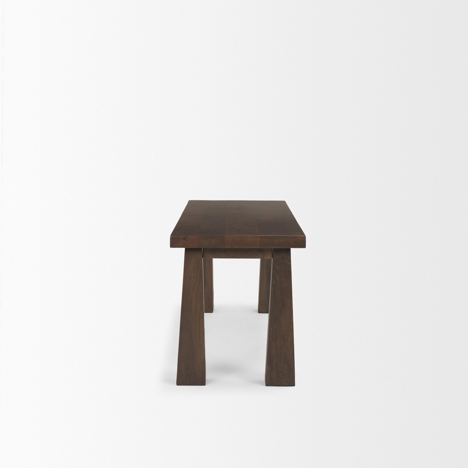 Wolcott Rectangular Dark Brown Solid Wood Bench