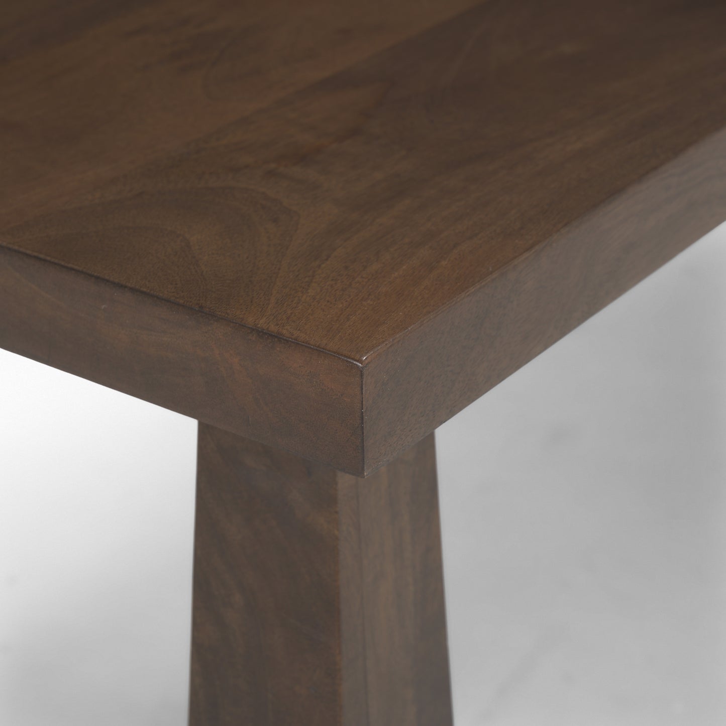 Wolcott Rectangular Dark Brown Solid Wood Bench