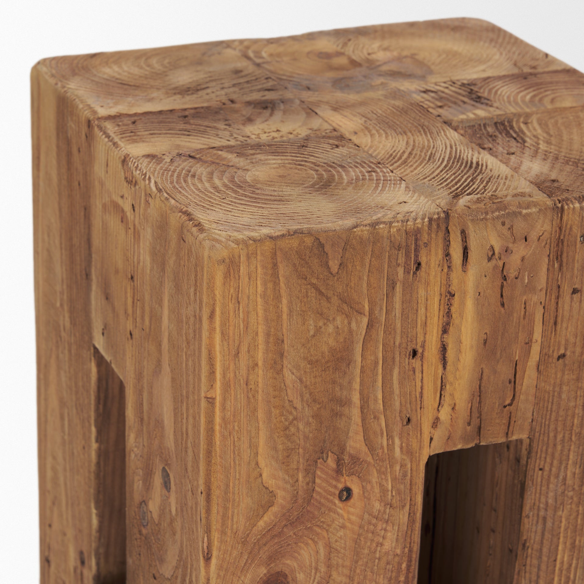 Waylon Stool Recycled Pine - ottoman-and-poufs