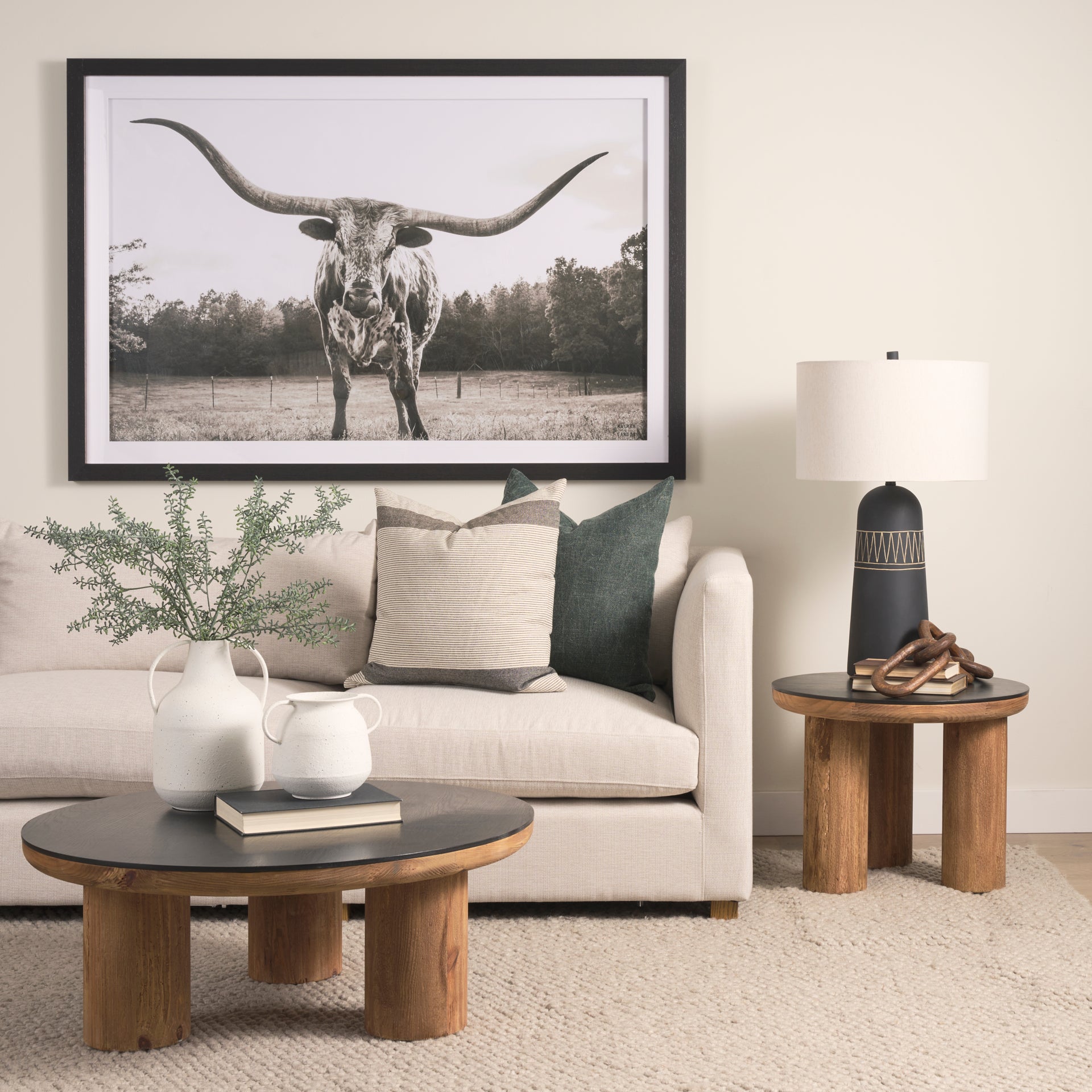 Halston 2 Piece Oatmeal Sofa Set
