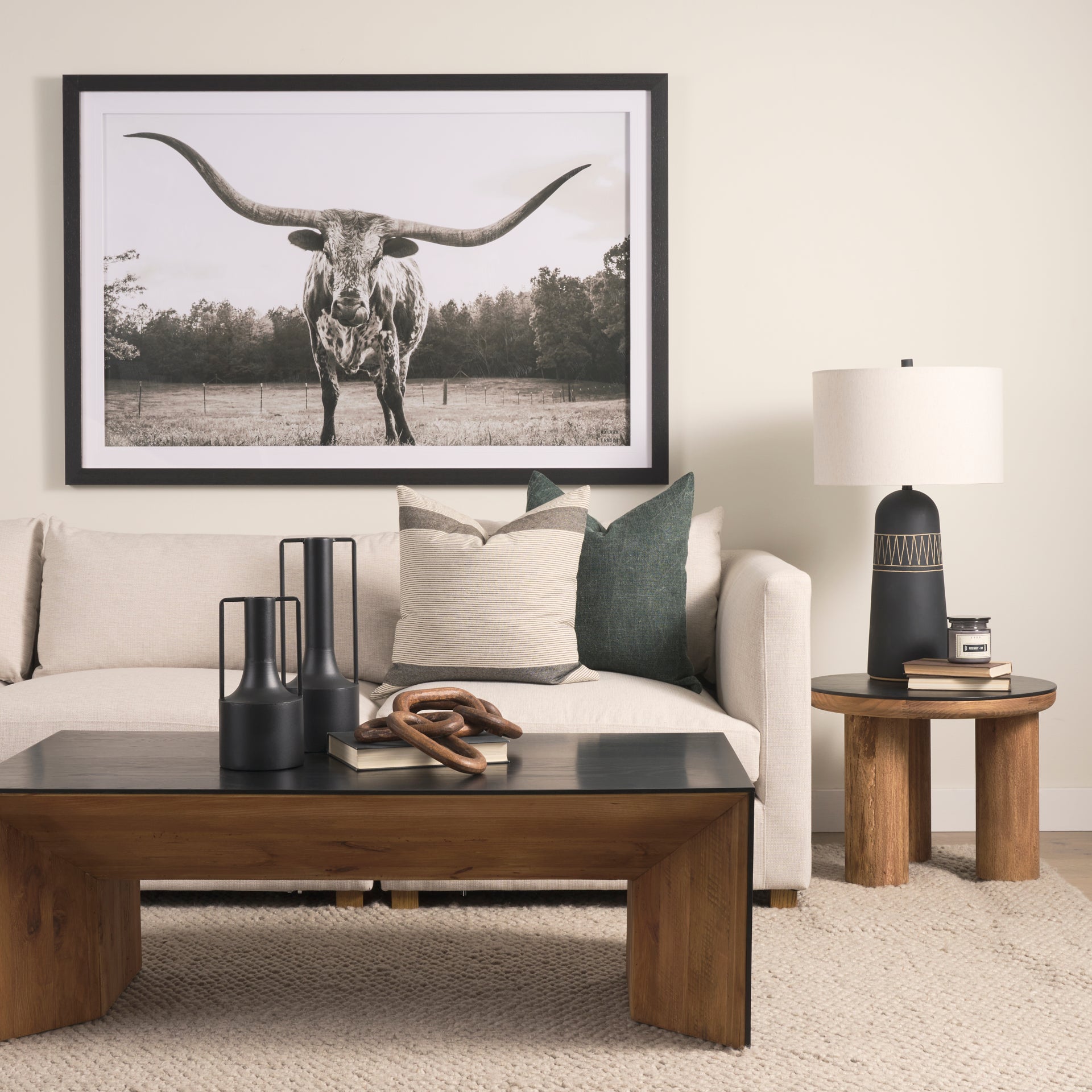 Tabor Coffee Table Recycled Pine | Black Oak - coffee-tables