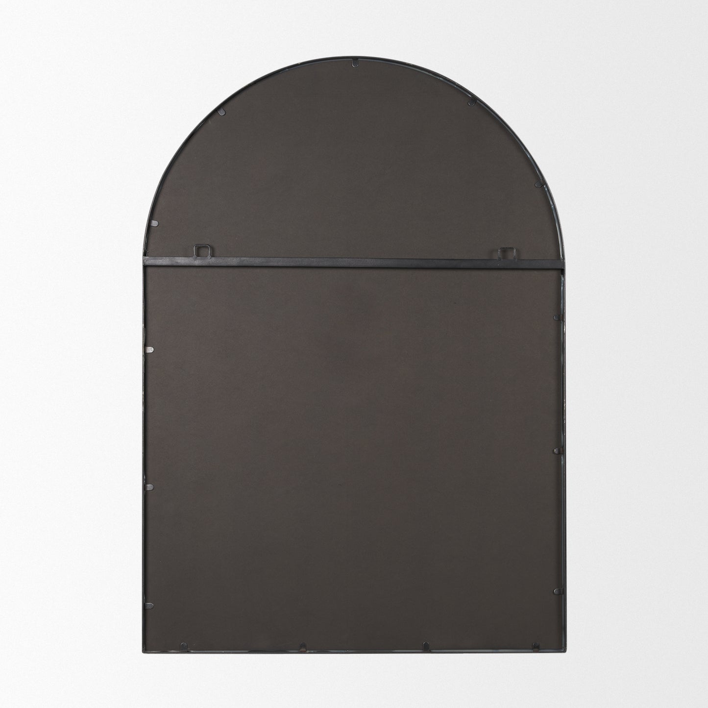 Tiffany Brushed Black Metal Double Frame Arched Mirror