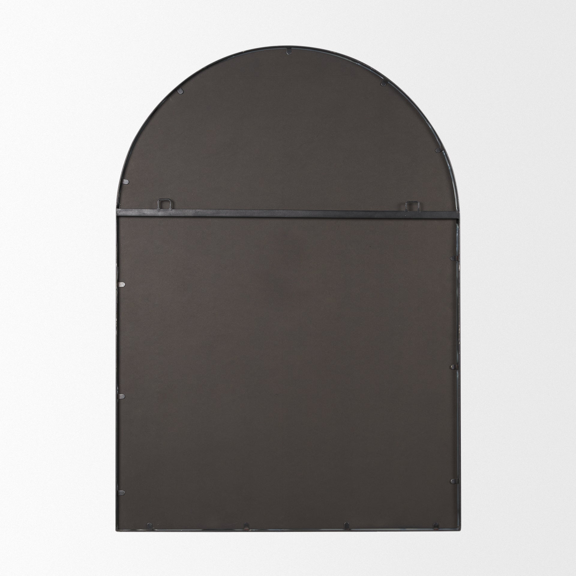 Tiffany Brushed Black Metal Double Frame Arched Mirror