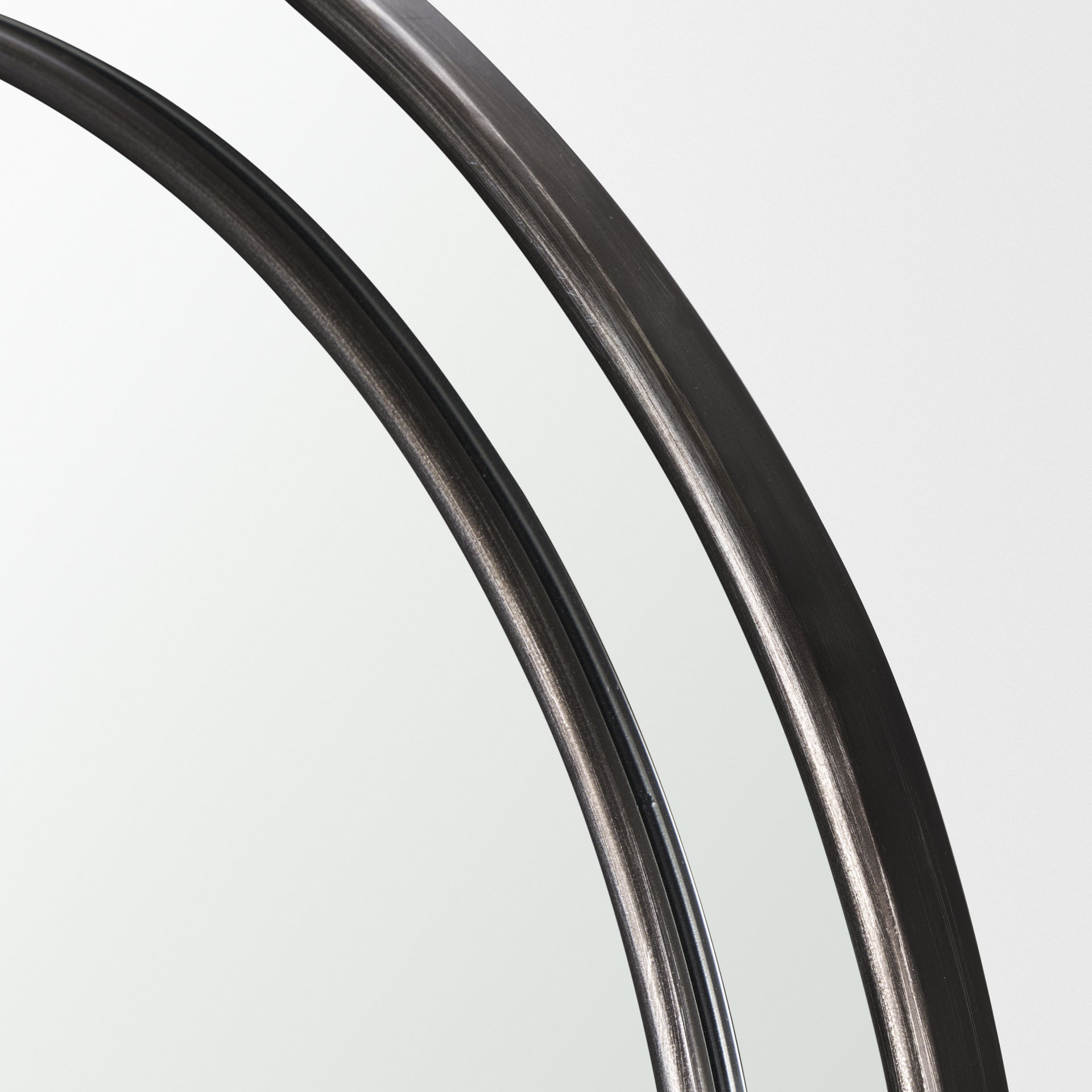 Tiffany Brushed Black Metal Double Frame Arched Mirror