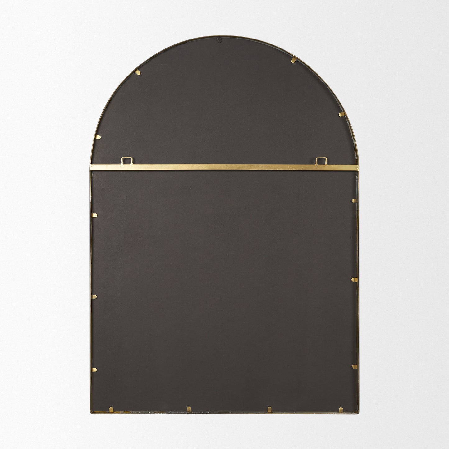 Tiffany Brushed Gold Double Frame Metal Arched Mirror