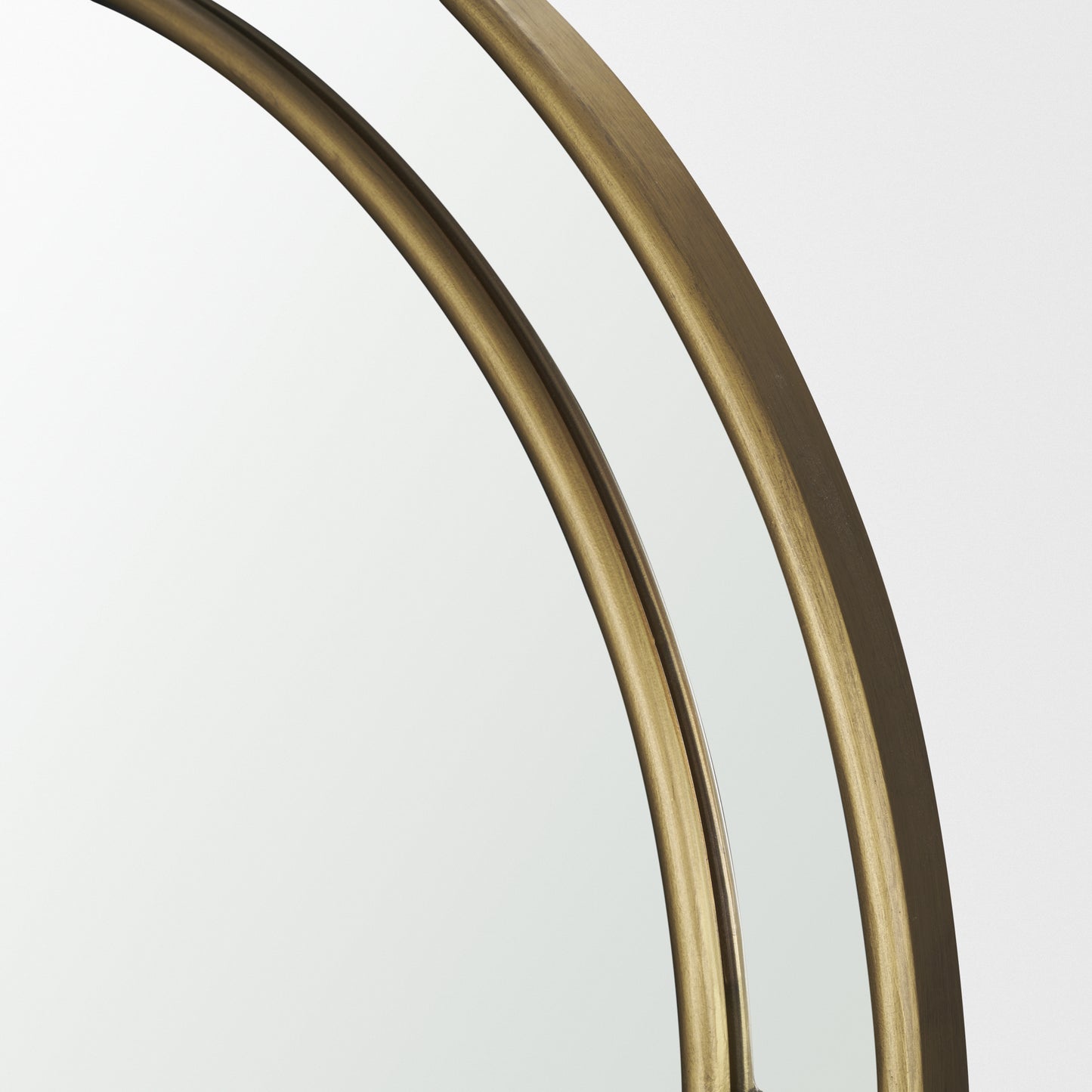 Tiffany Brushed Gold Double Frame Metal Arched Mirror