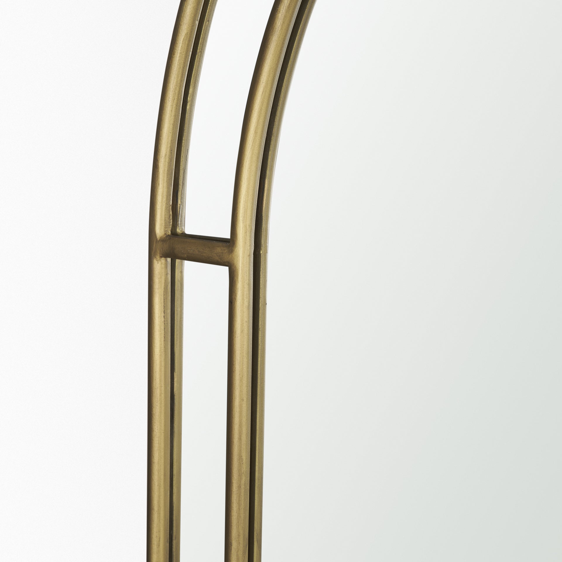 Tiffany Brushed Gold Double Frame Metal Arched Mirror