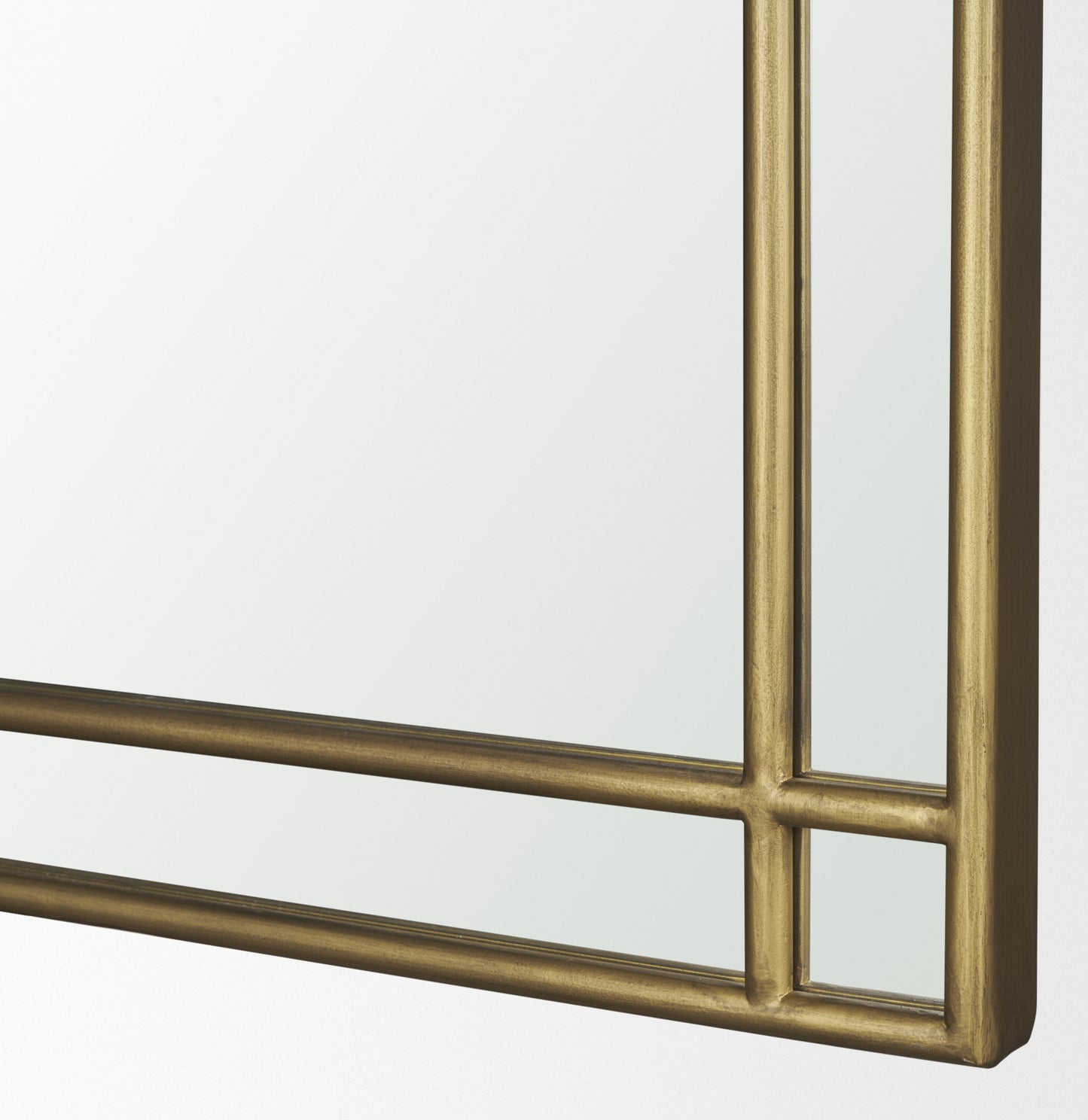 Tiffany Brushed Gold Double Frame Metal Arched Mirror